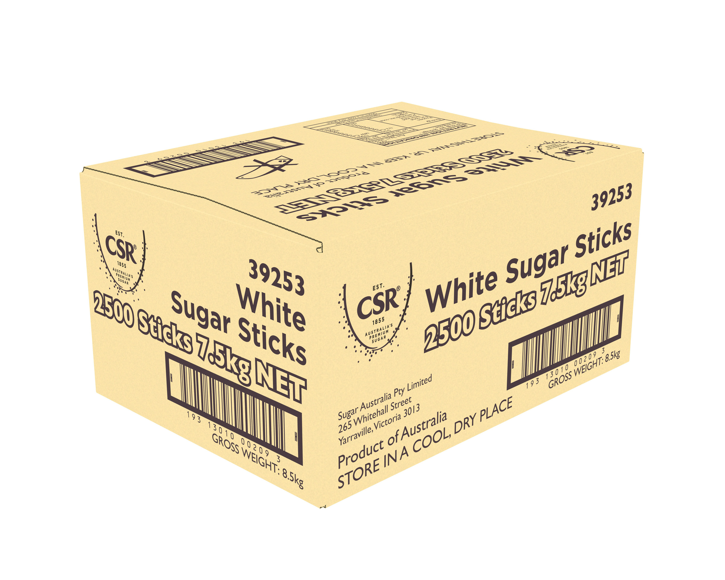 CSR 2500 White Sugar Sticks 7.5kg product photo