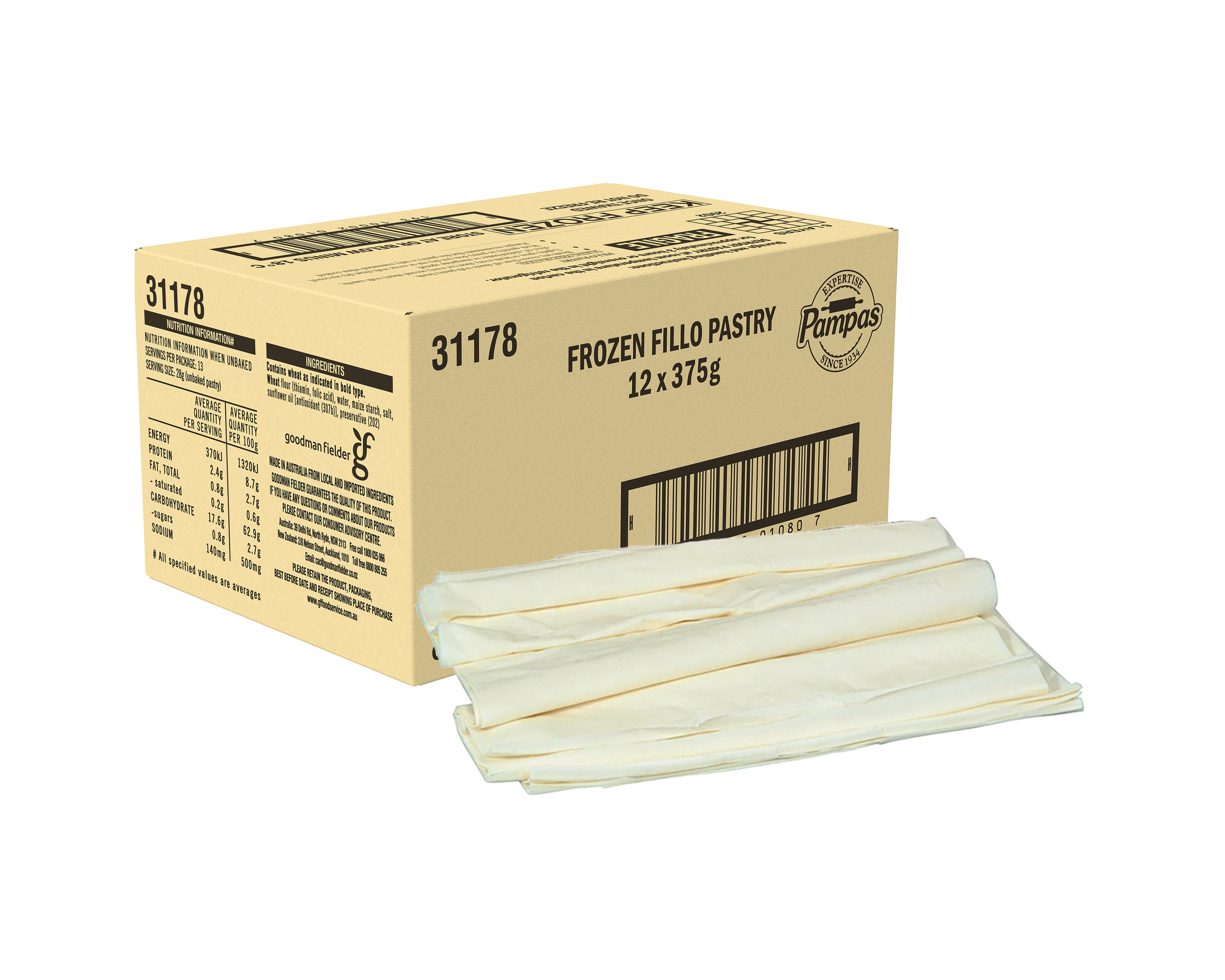 Pampas Frozen Fillo Pastry 12 x 375g product photo
