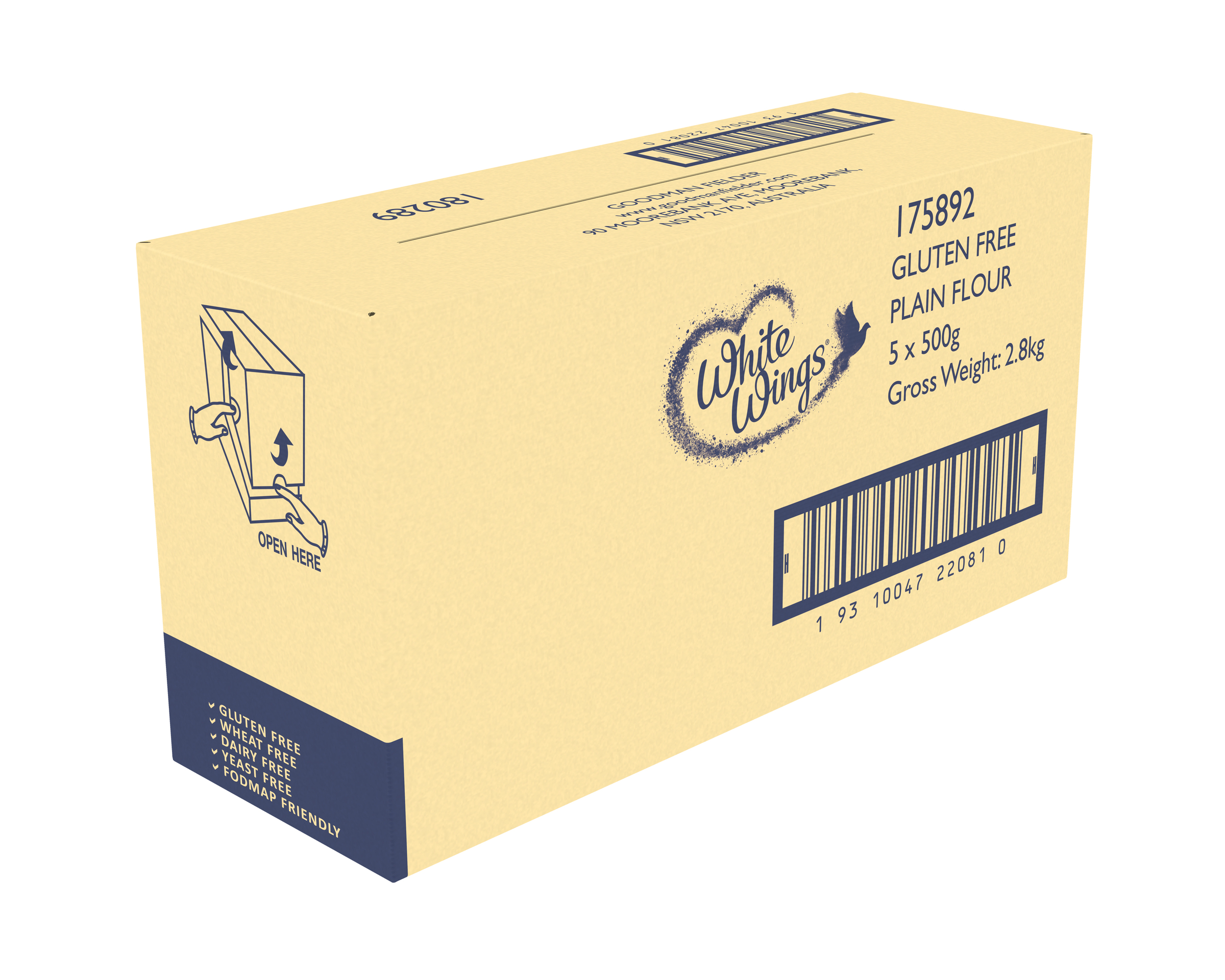 White Wings Gluten Free Plain Flour 5 x 500g product photo