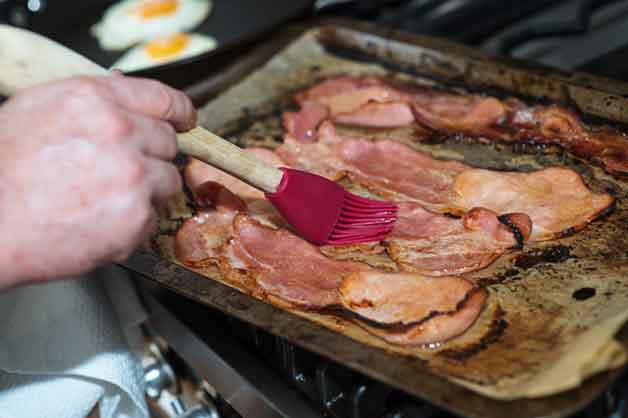 Glaze Bacon with Maple Syrup
