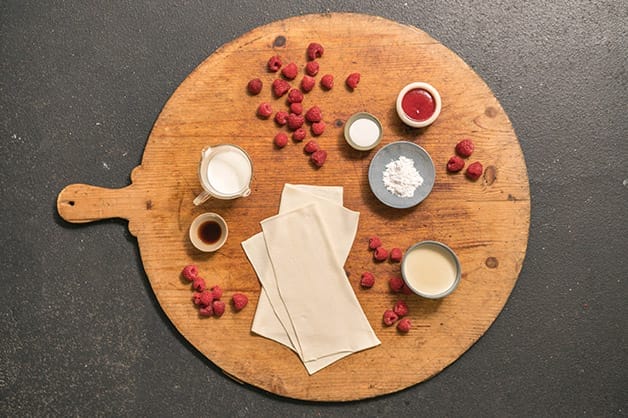 Raw ingredients for French vanilla slice