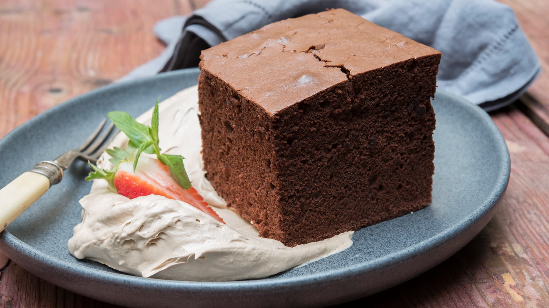 Image shows the chocolate cake with mocha cream