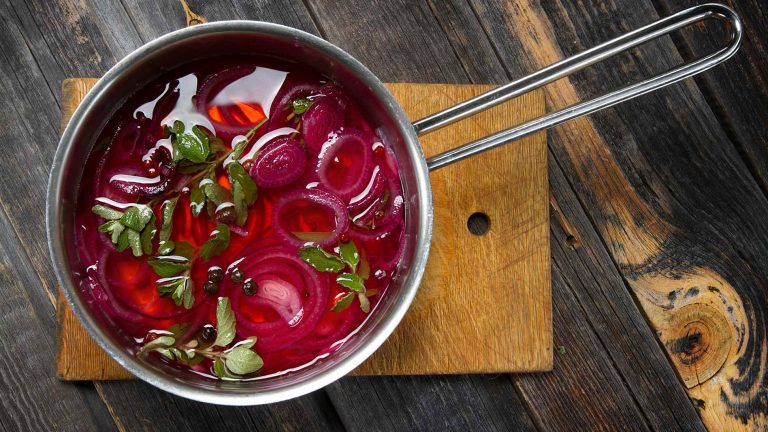 Image is of wine vinegar soaking with fruit