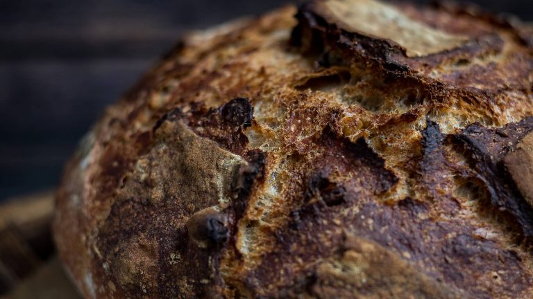Baked, crusty, gluten-free bread