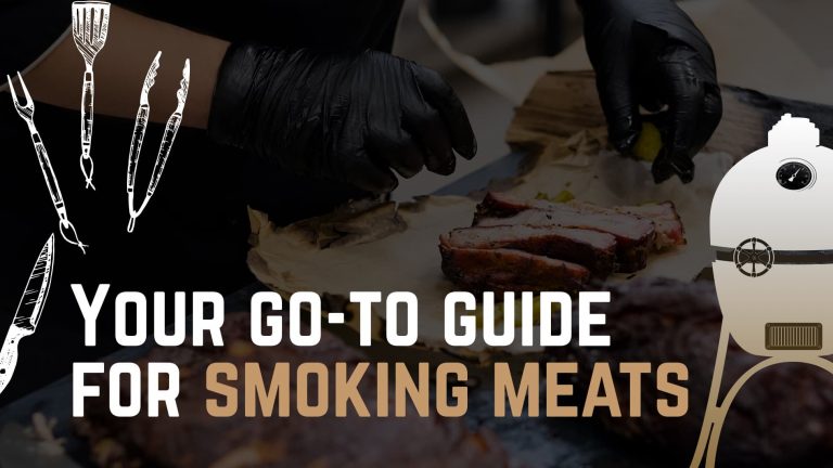 Guide for smoking meats with cut smoked meats on a burnt paper