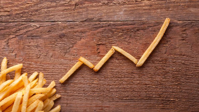 A bar graph created from french fries