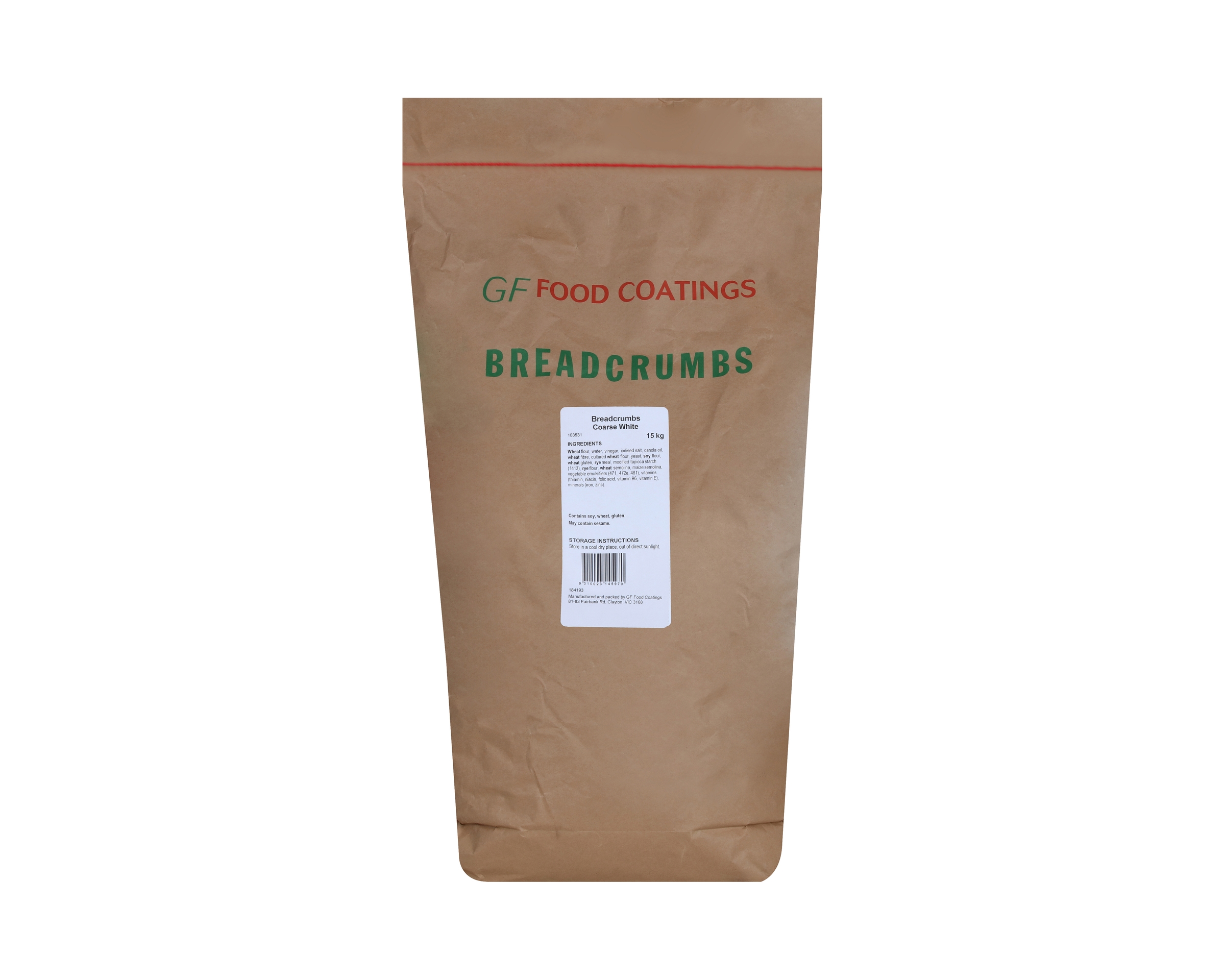 Goodman Fielder Food Coatings White Coarse Crumb 15kg