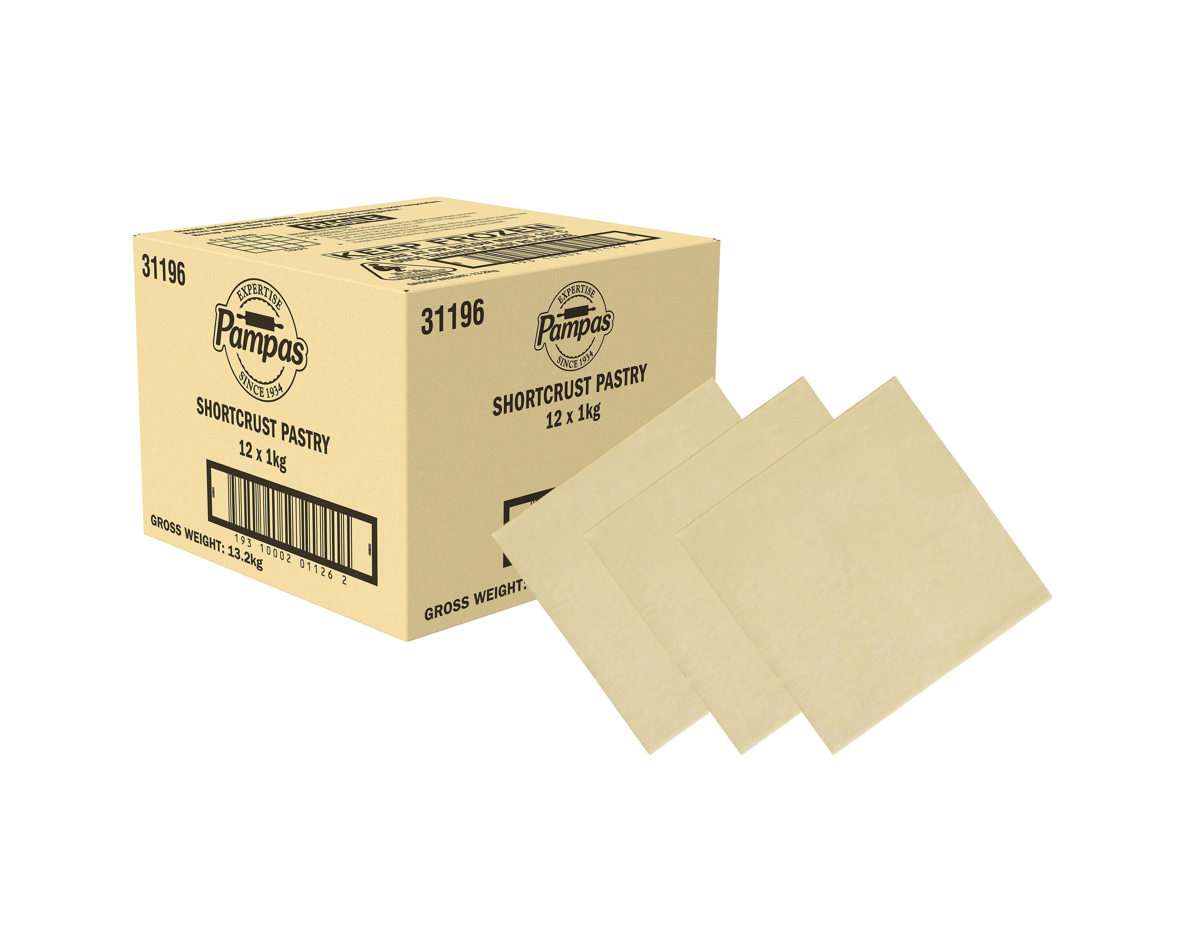 Pampas Shortcrust Pastry 12 x 1kg