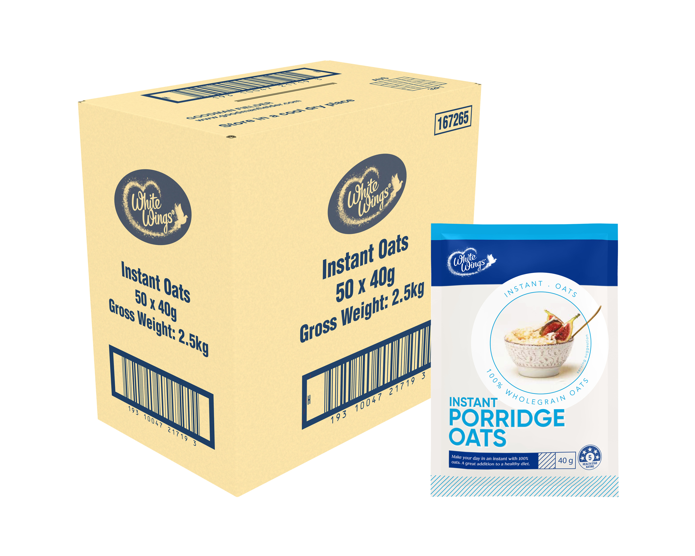 White Wings Instant Oats 50 x 40g