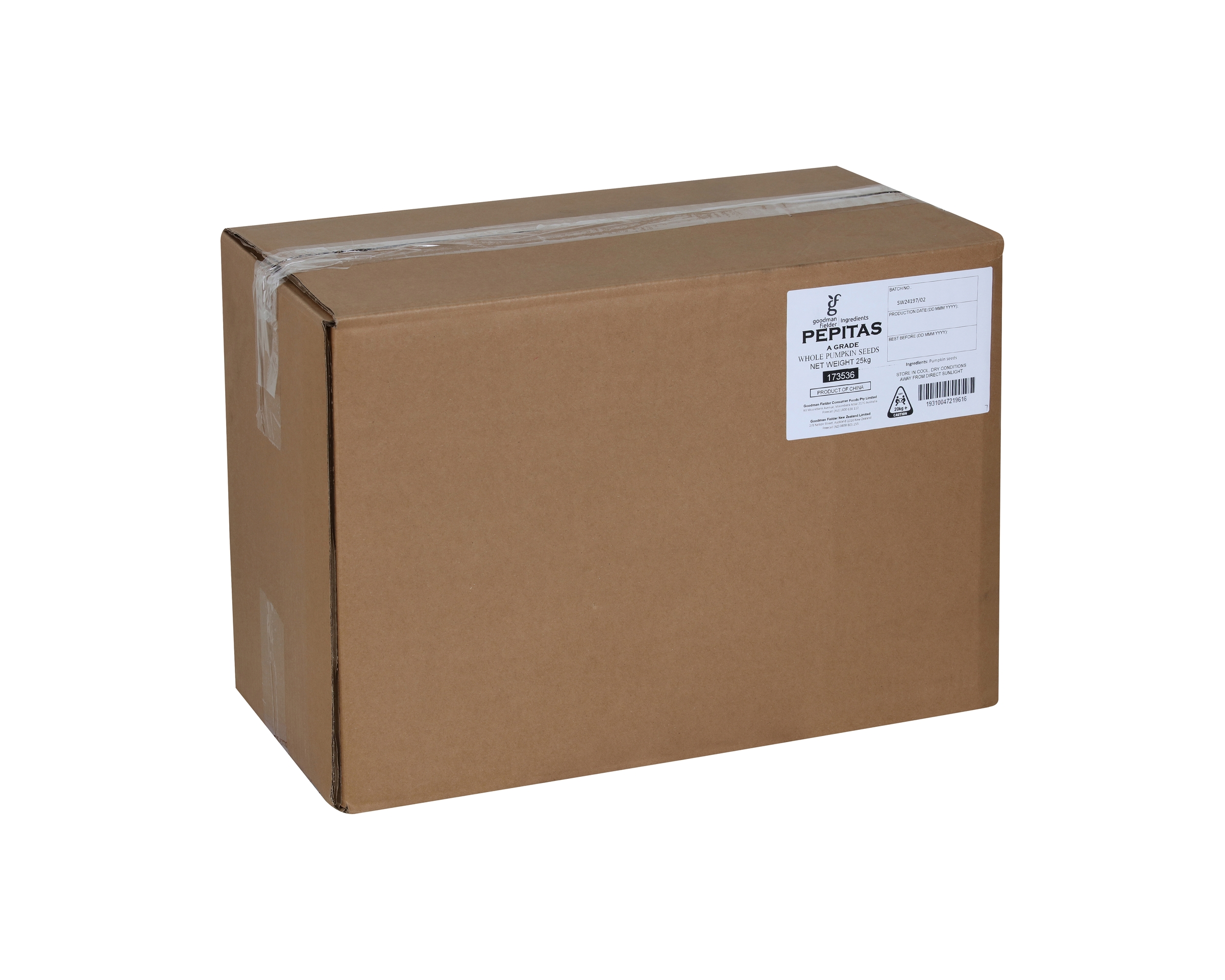 Goodman Fielder Ingredients A Grade Whole Pumpkin Seeds 2 x 12.5kg