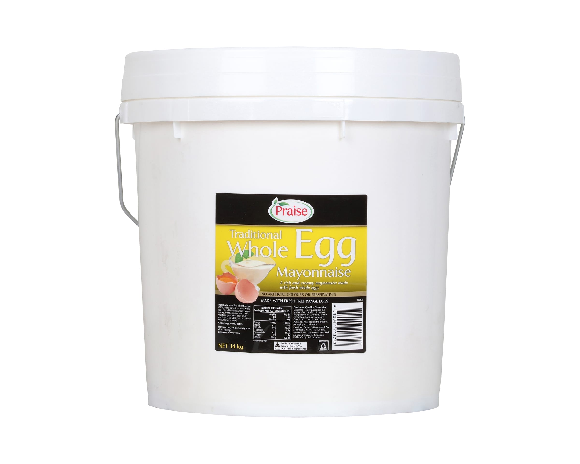 Praise Traditional Whole Egg Mayonnaise 14kg