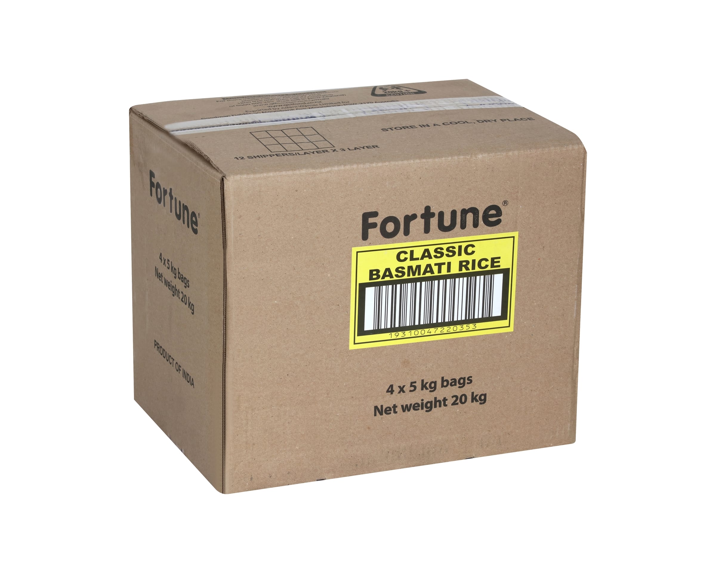 Fortune Classic Basmati Rice 4 x 5kg
