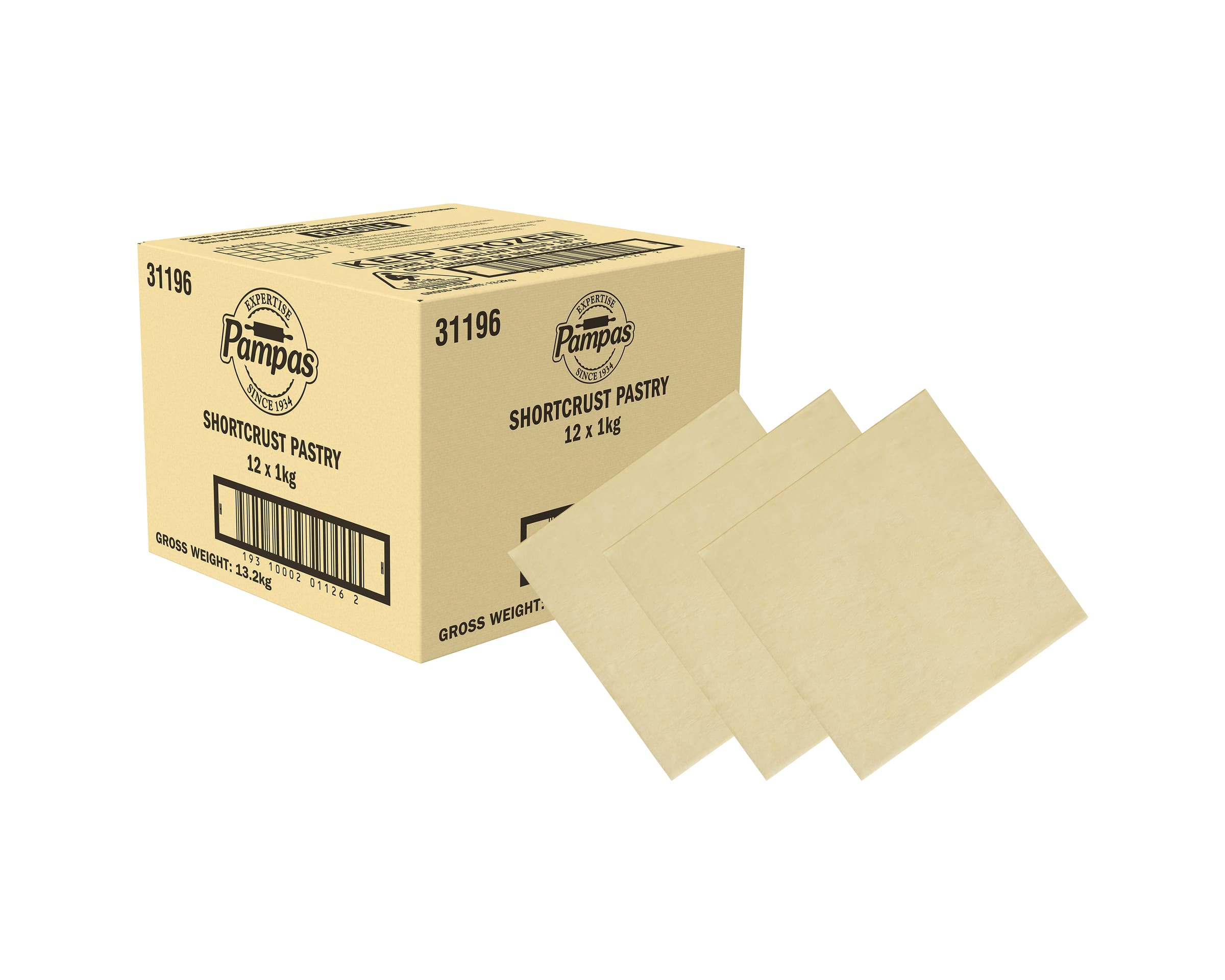 Pampas Shortcrust Pastry 12 x 1kg