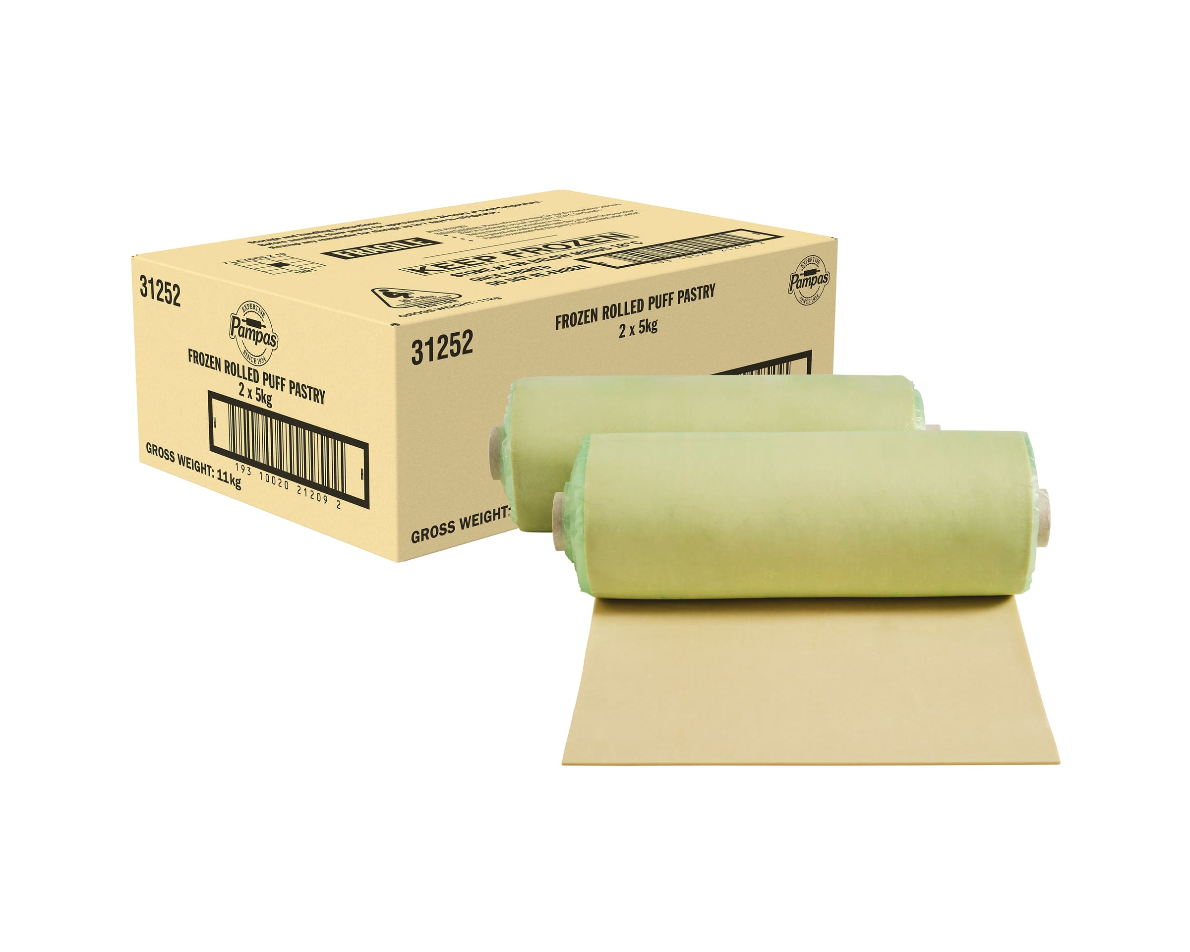Pampas Frozen Rolled Puff Pastry 2 x 5kg