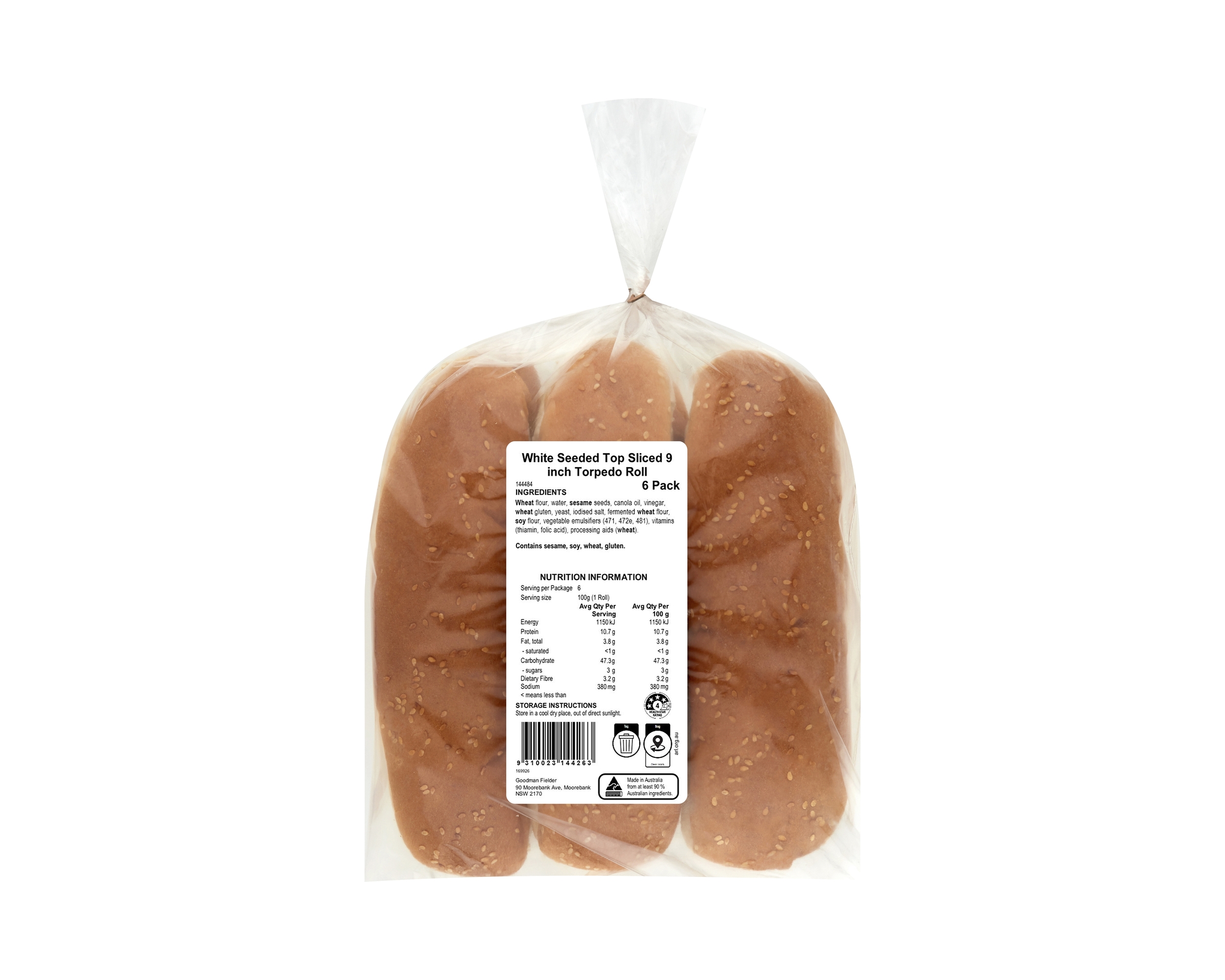 UB White SD Roll Top Sl Torpedo Roll 9i P6 600 g