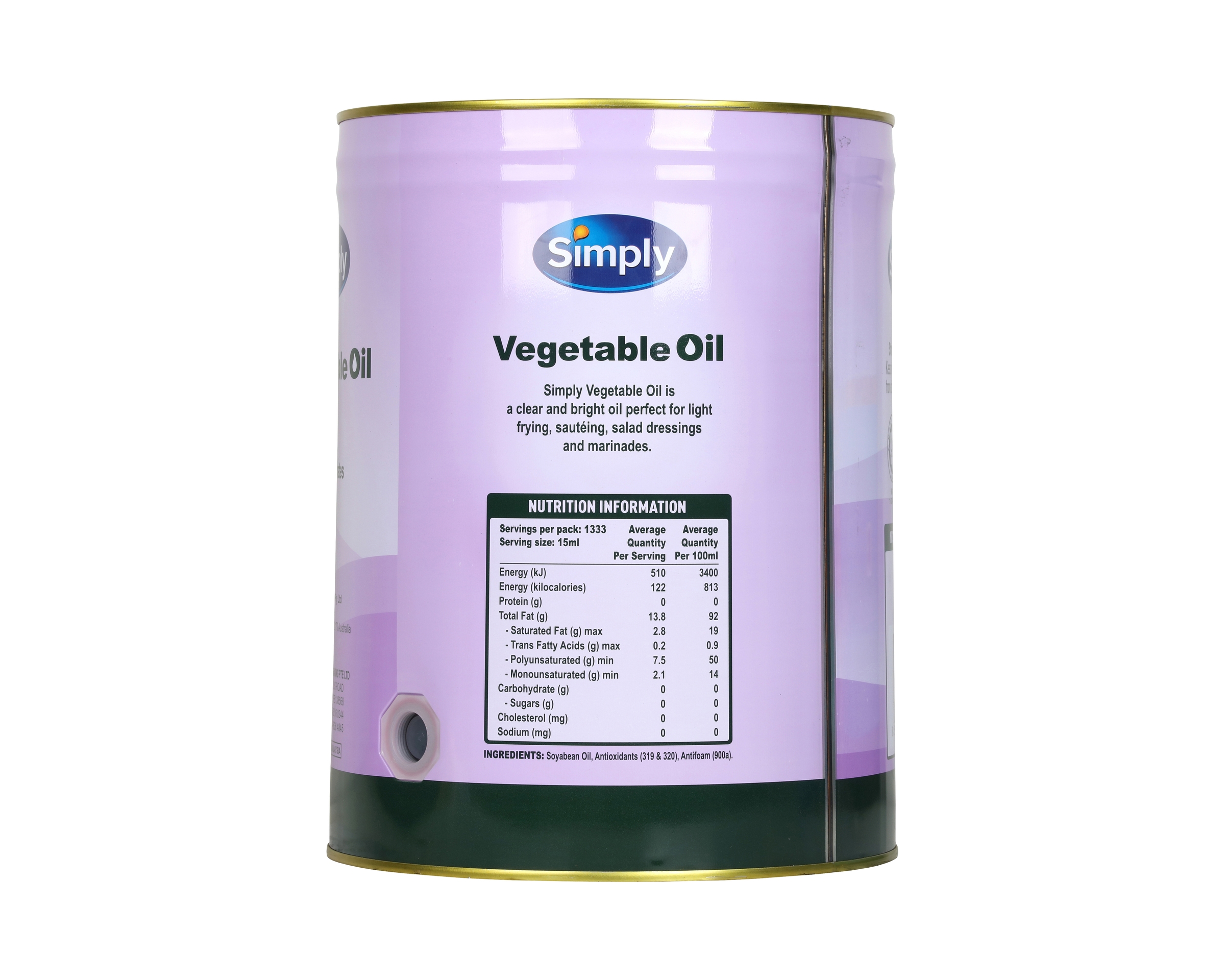 Simply Vegetable Oil 20L