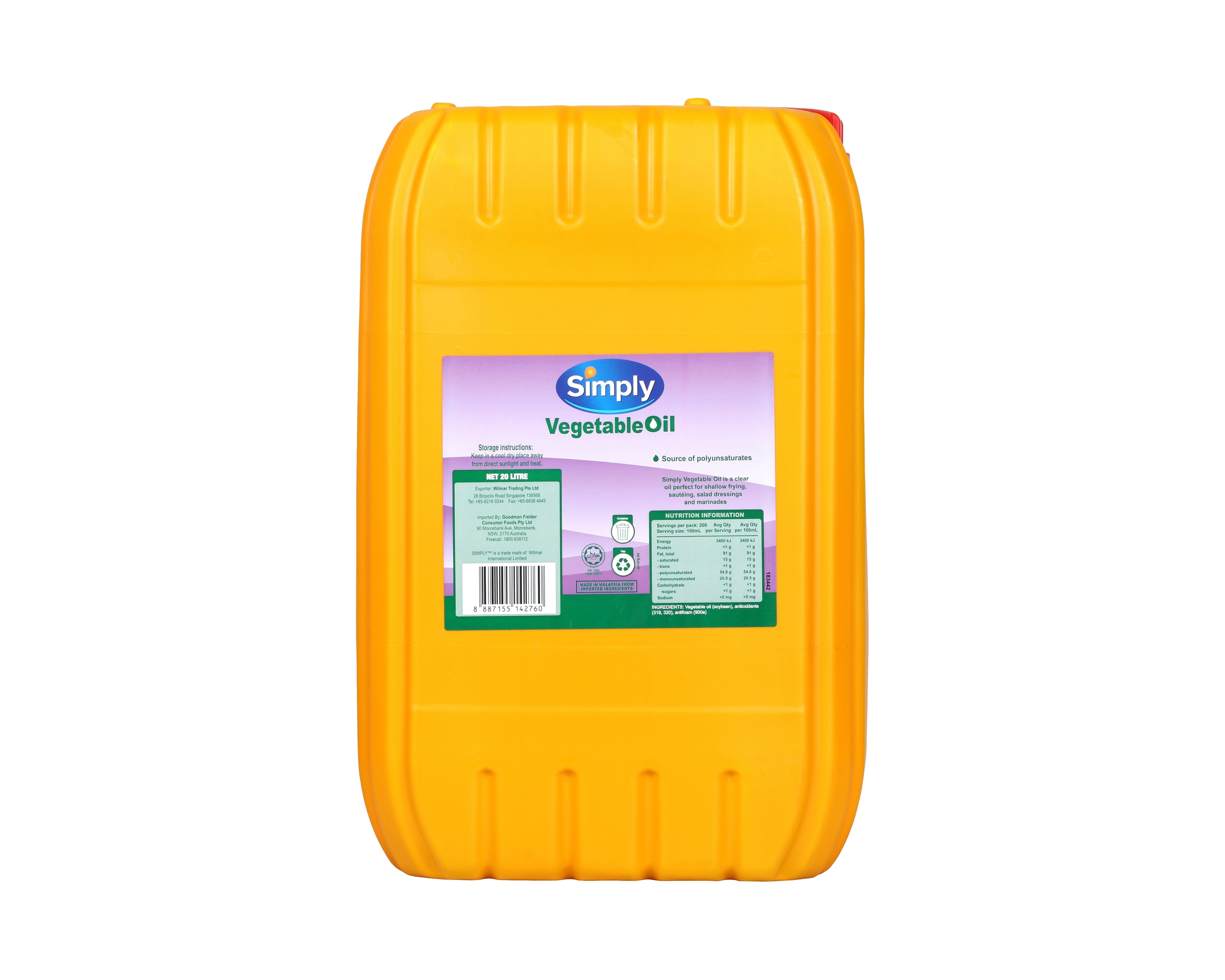 Simply Vegetable Oil 20L