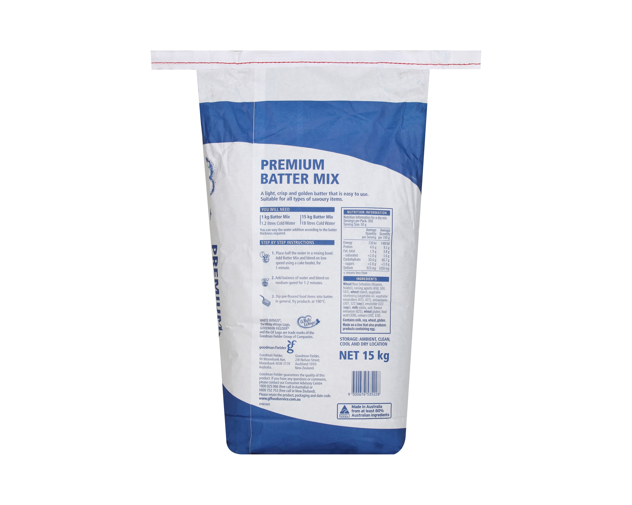 White Wings Premium Batter Mix 15kg