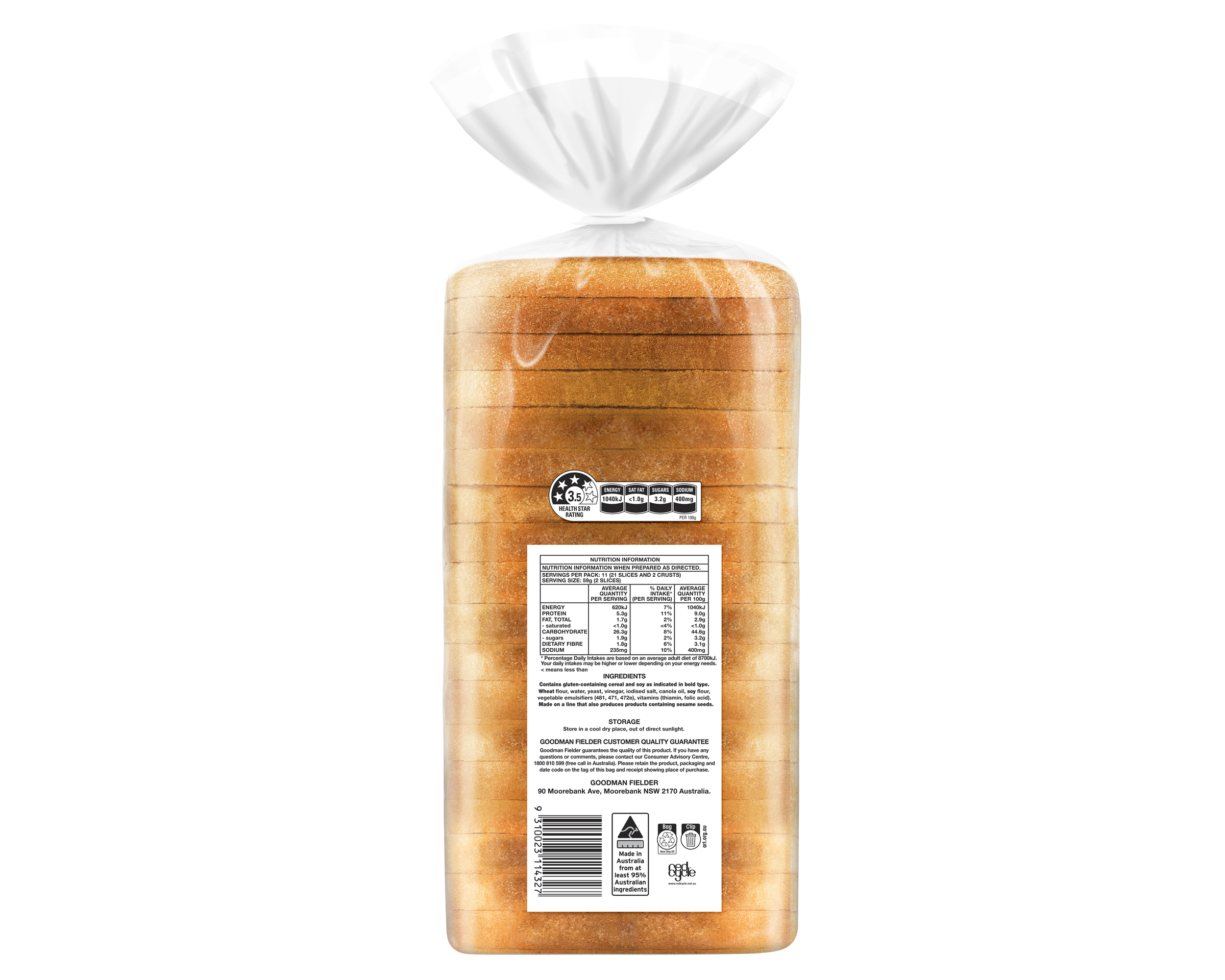 White Sandwich Bread 650g