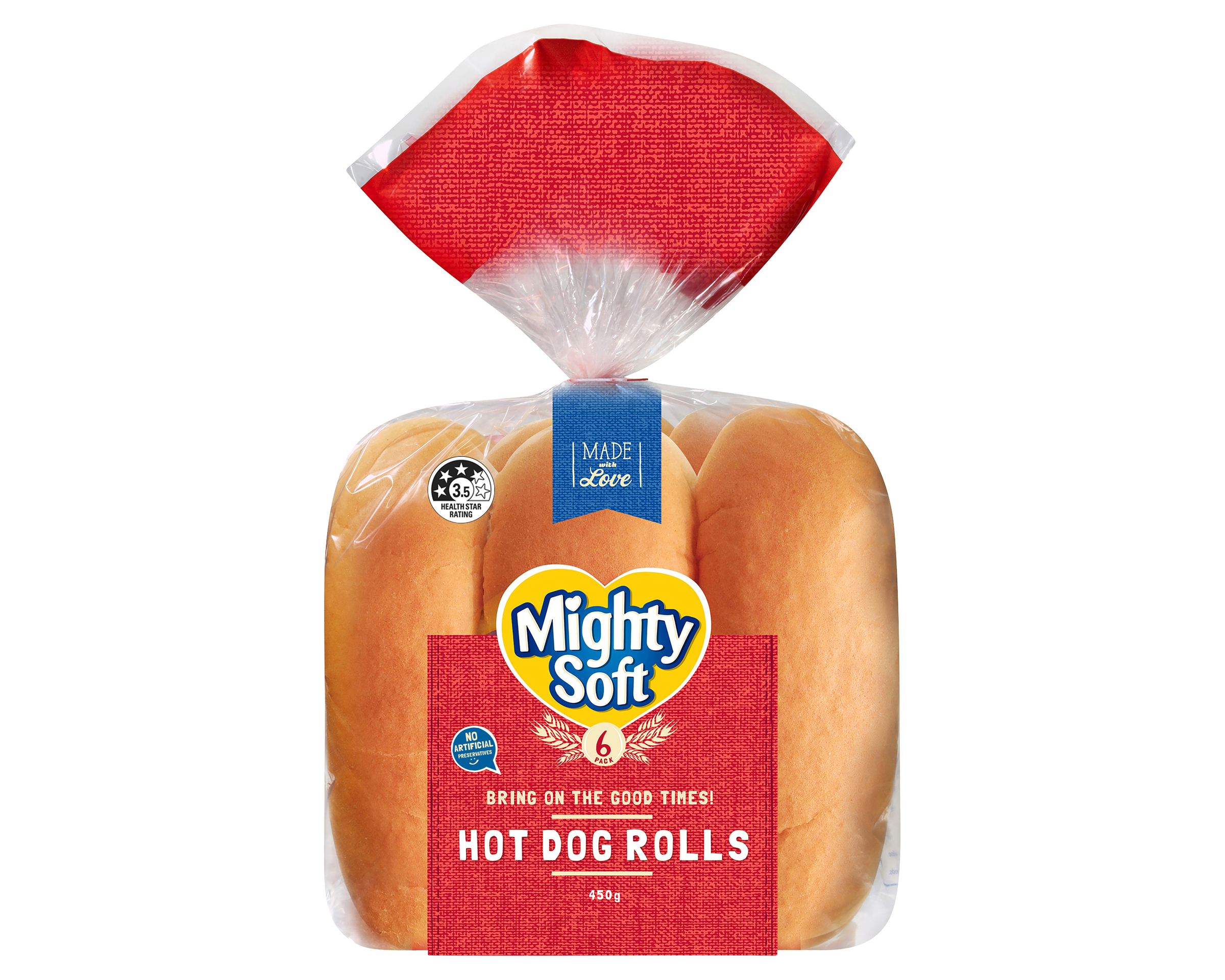 Mighty Soft Roll Hot Dog P6 450 g