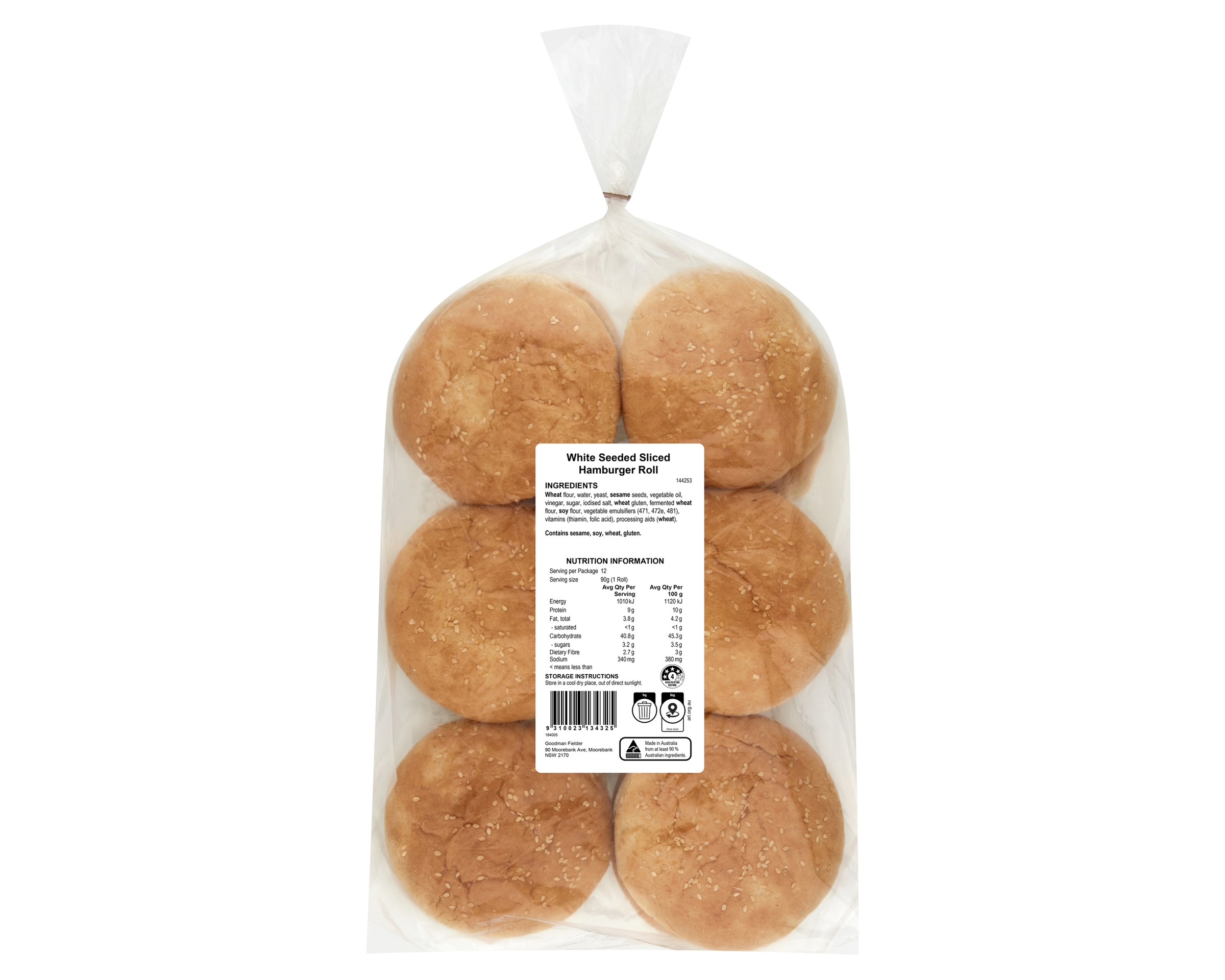 UB White SD Roll Sl Hamburger 5i P12 450 g