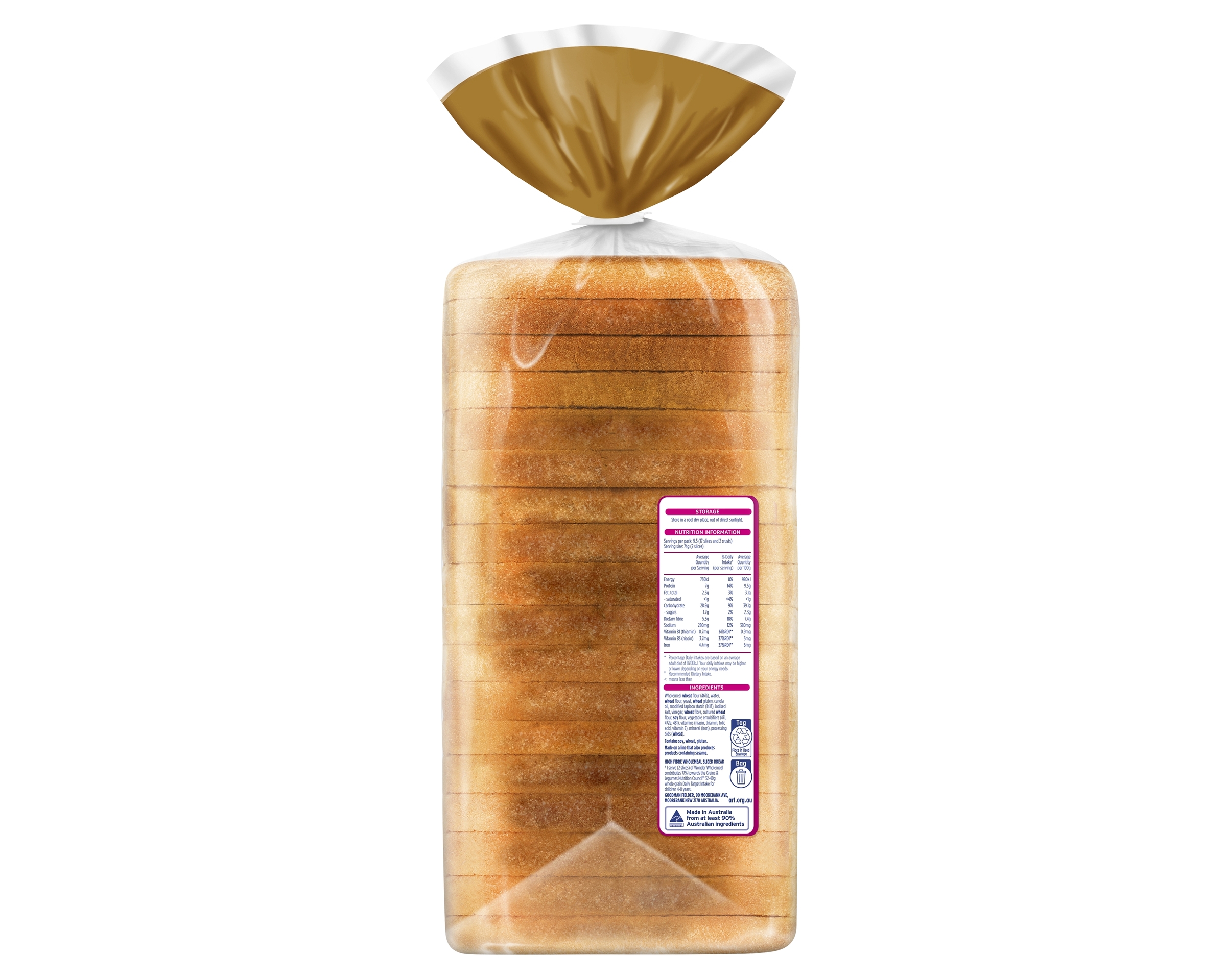 Wonder Loaf Wholemeal Iron 700 g