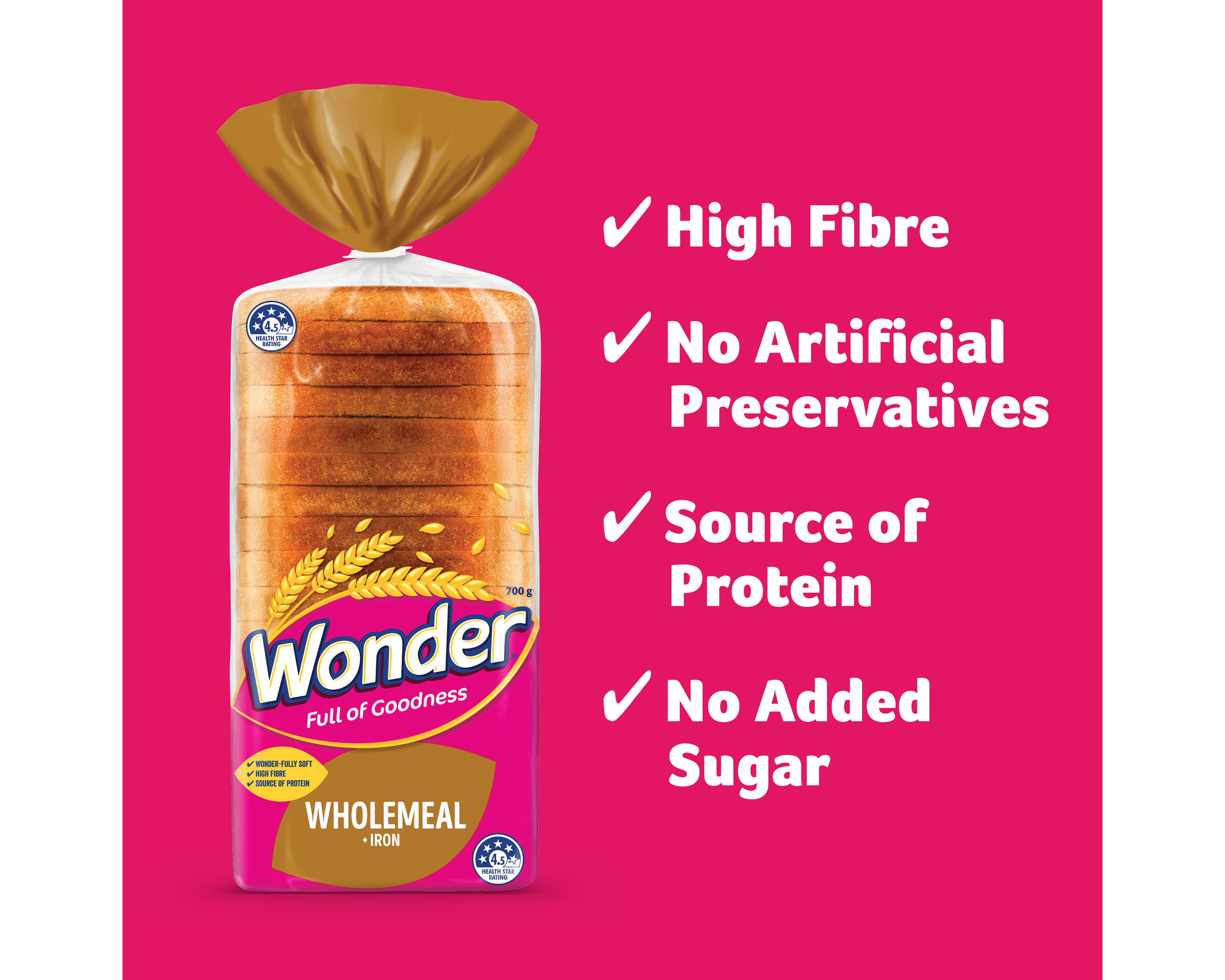 Wonder Loaf Wholemeal Iron 700 g