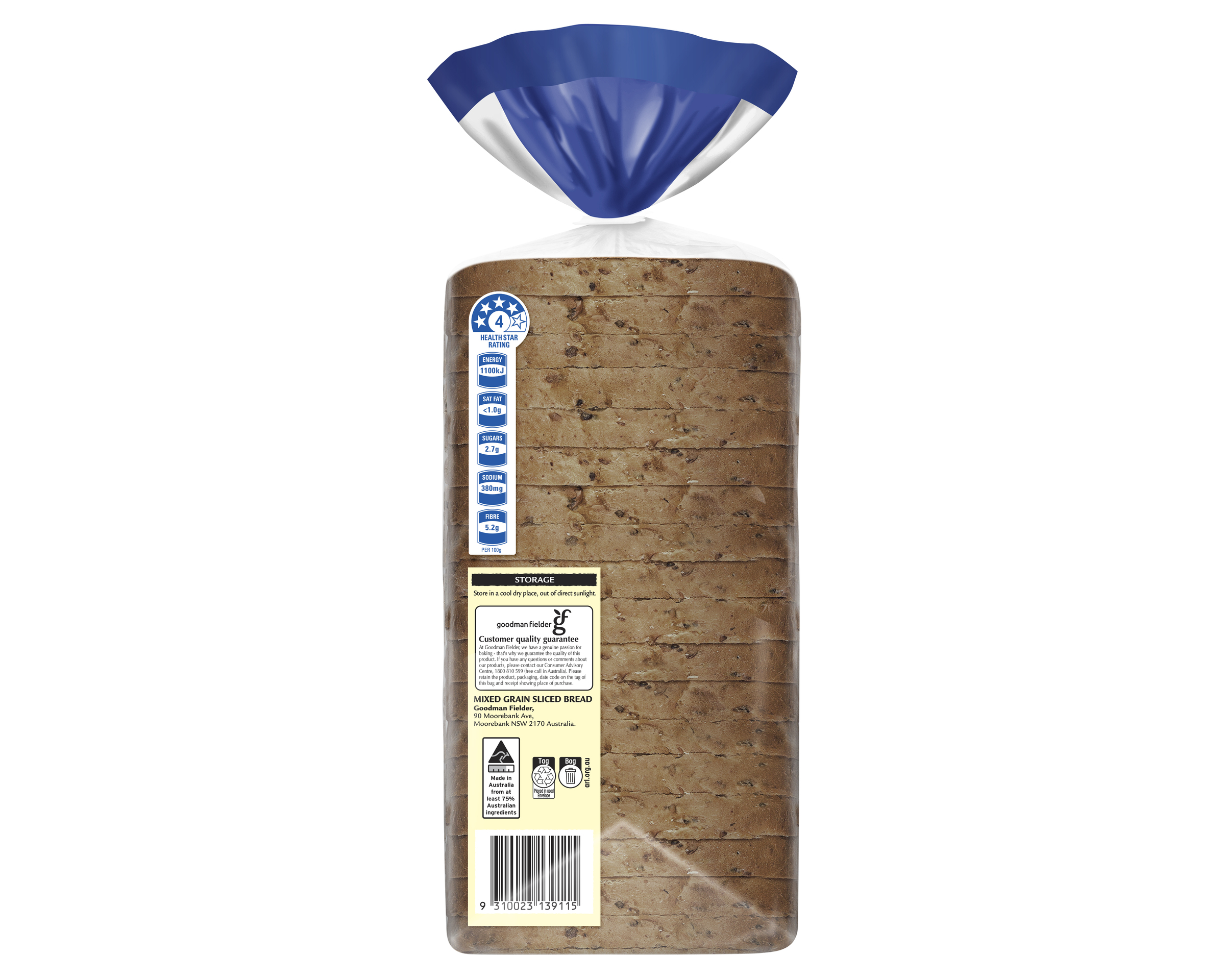 Molenberg Loaf Grain and Seed Toast 700 g