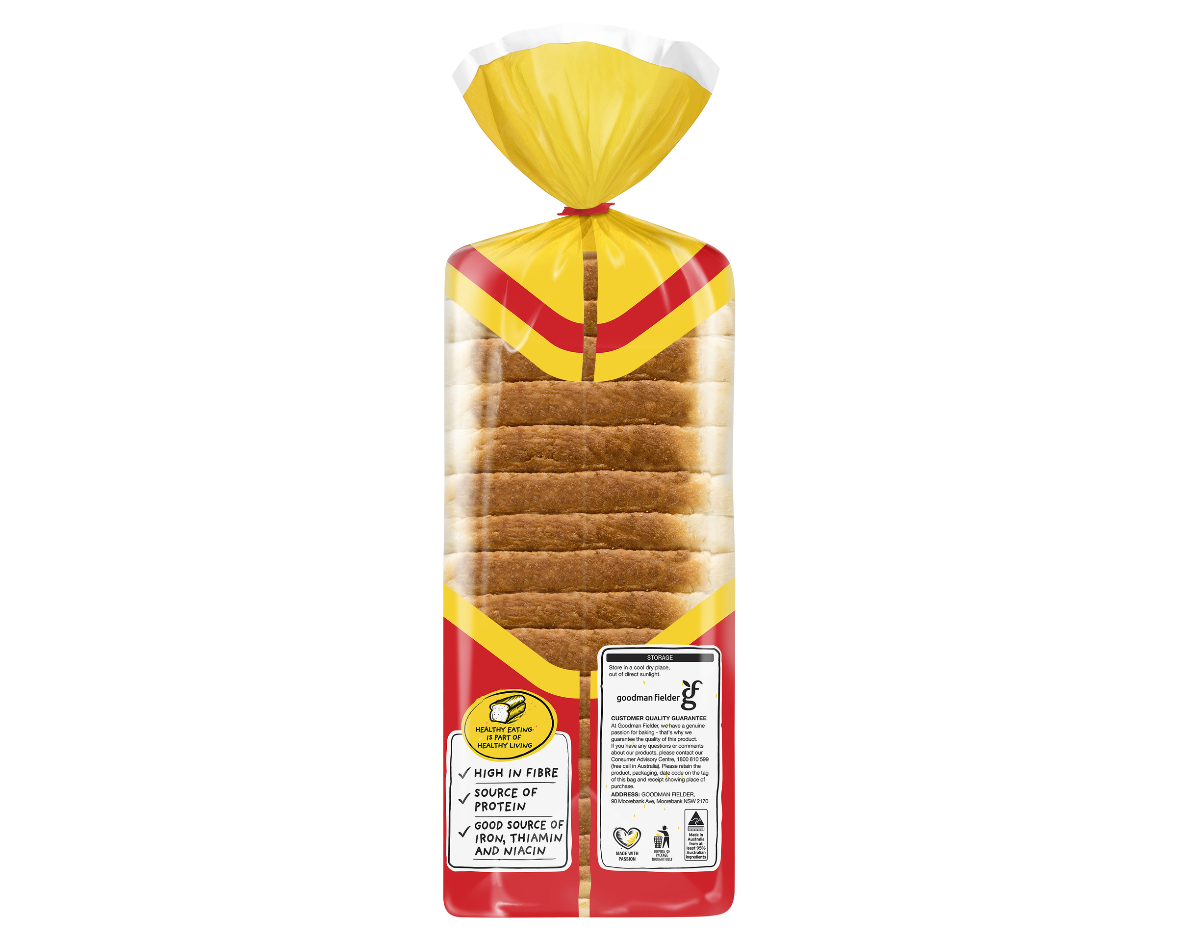 Bush Oven Sliced Bread High Fibre White 700 g