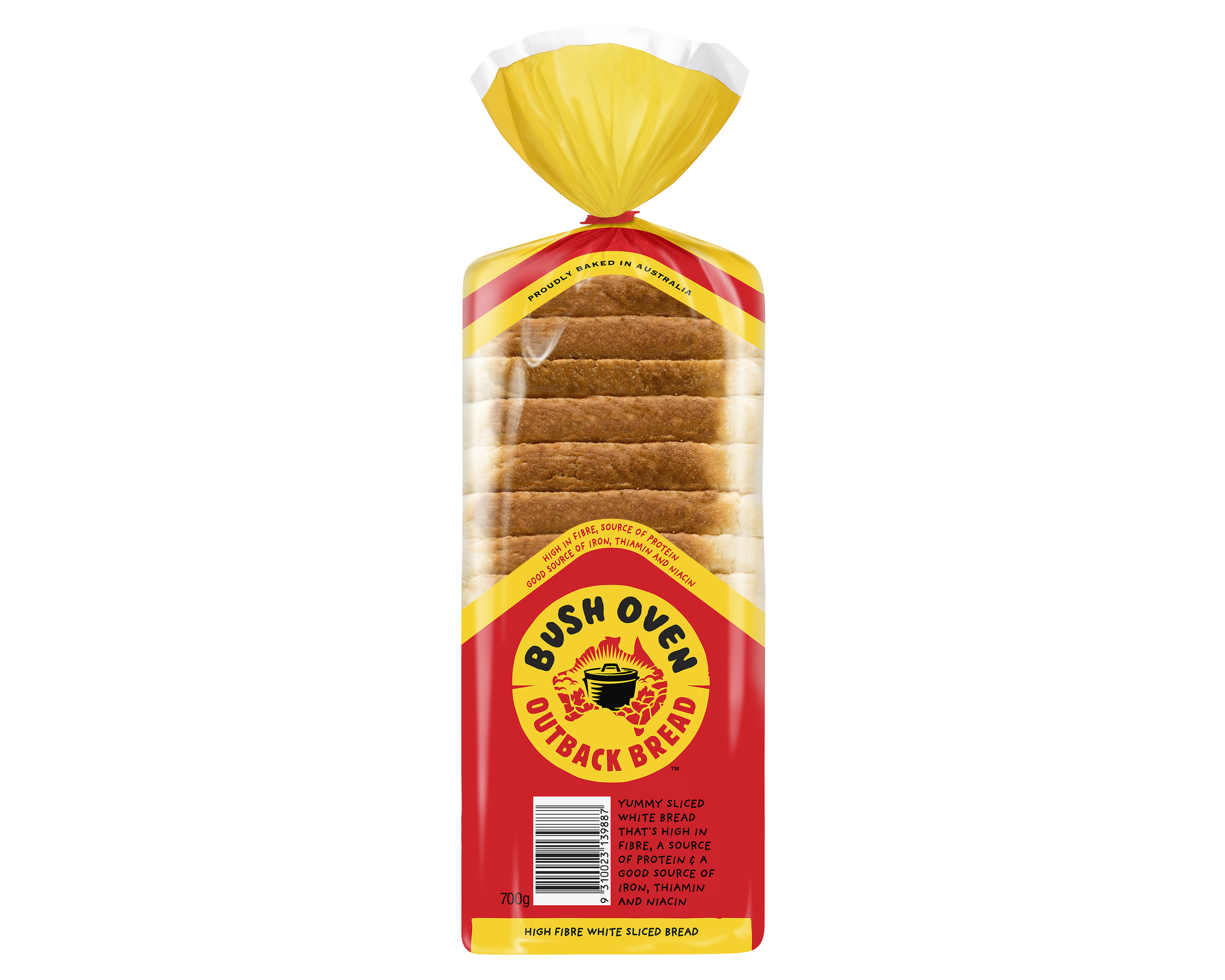 Bush Oven Sliced Bread High Fibre White 700 g