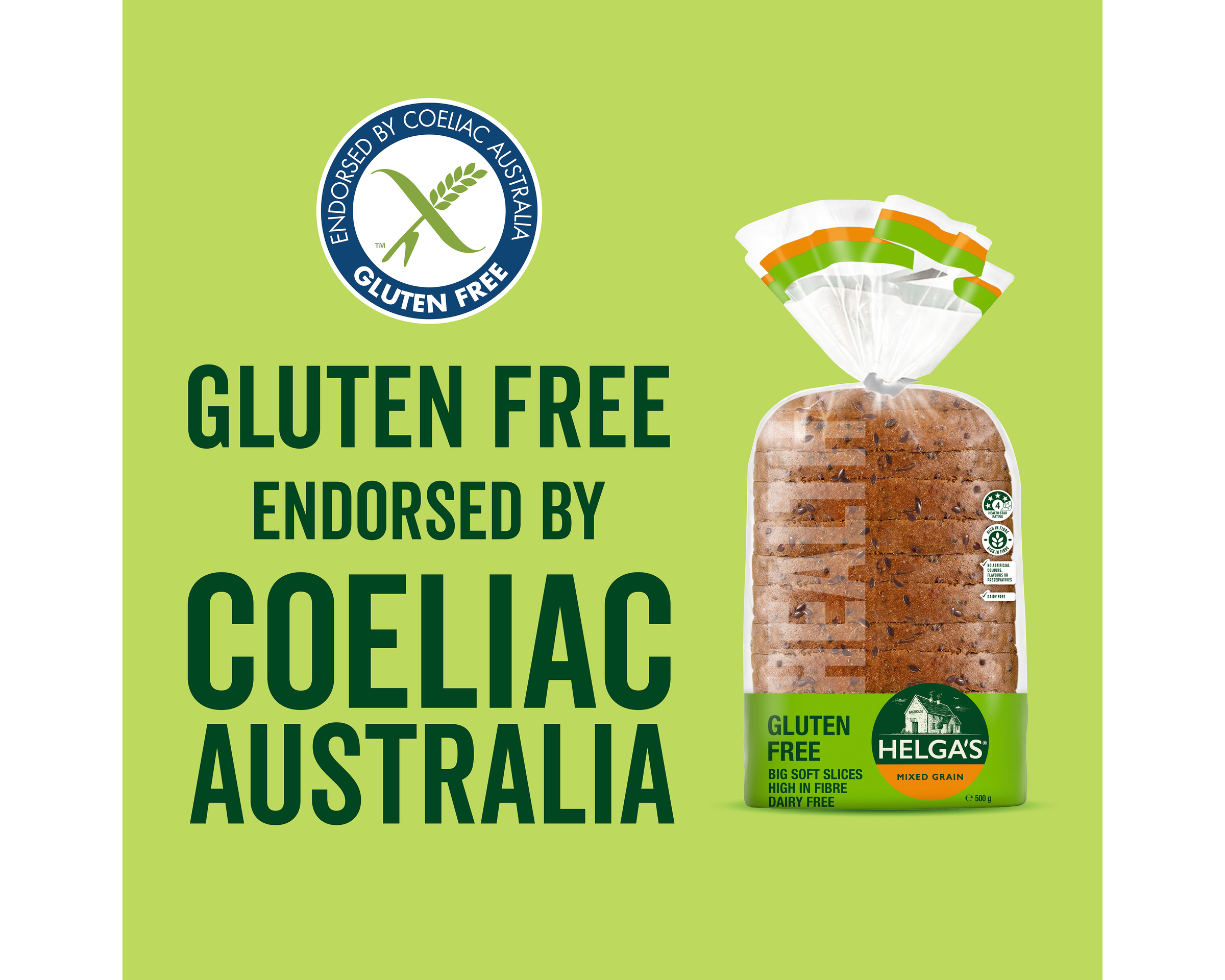 Helgas Gluten Free Bread Slices Mixed Grain 500 g