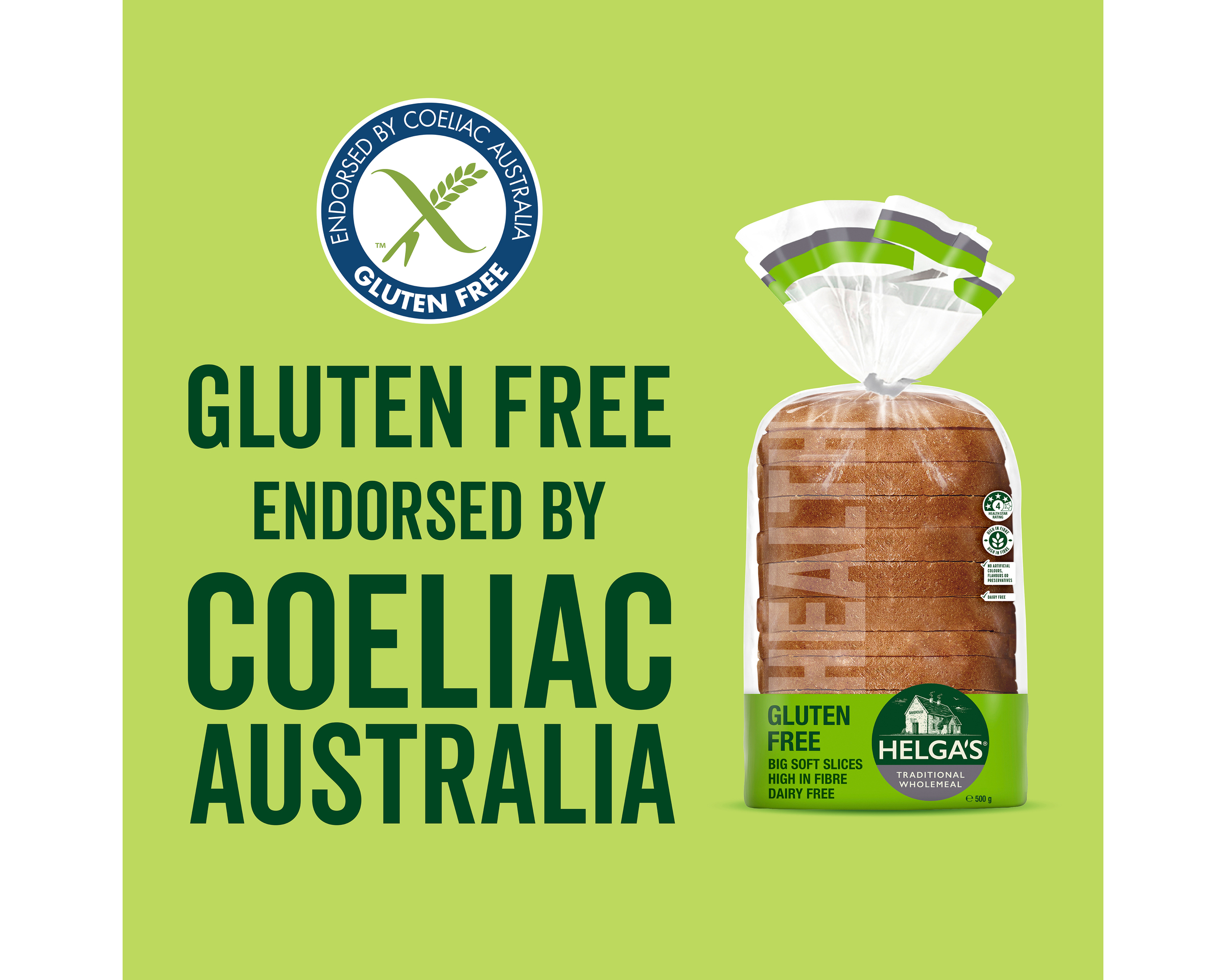 Helgas Gluten Free Bread Slices Traditional Wholemeal 500 g
