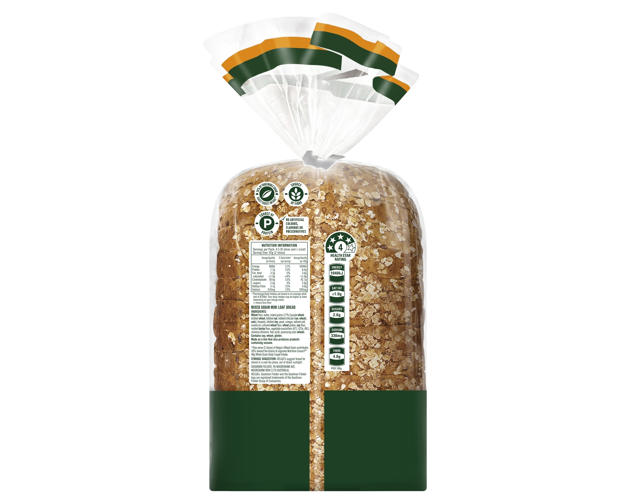 Helgas Loaf Mixed Grain Mini 415 g