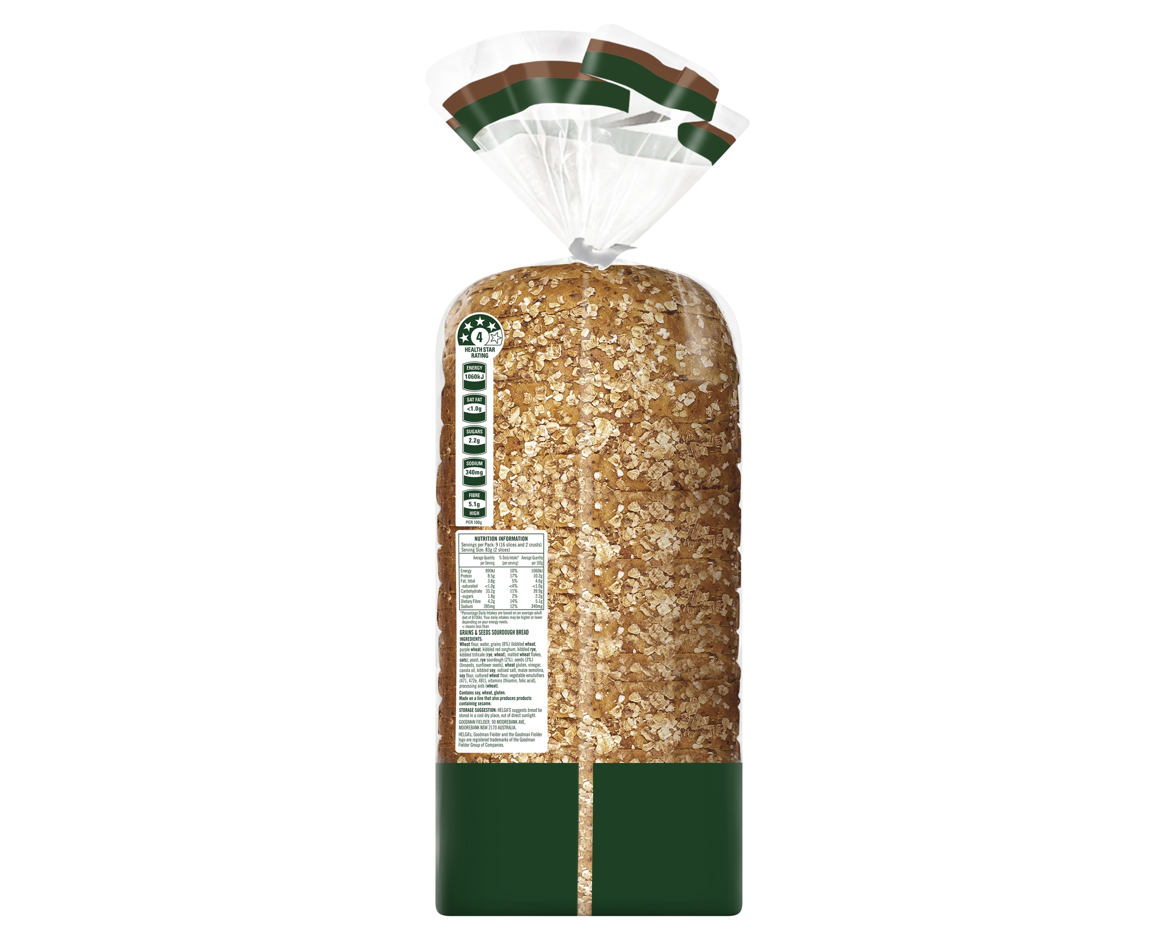 Helgas Loaf Sourdough Grains and Seeds 750 g