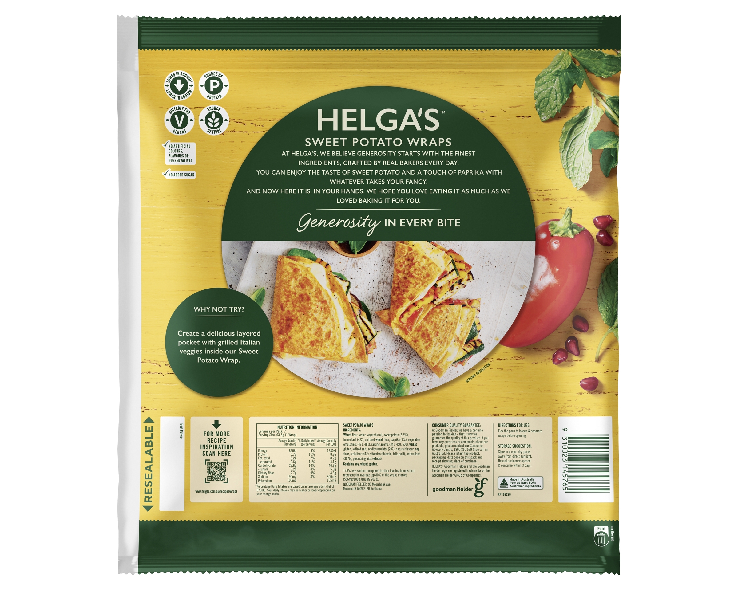 Helga’s 7 Sweet Potato Wraps 445g