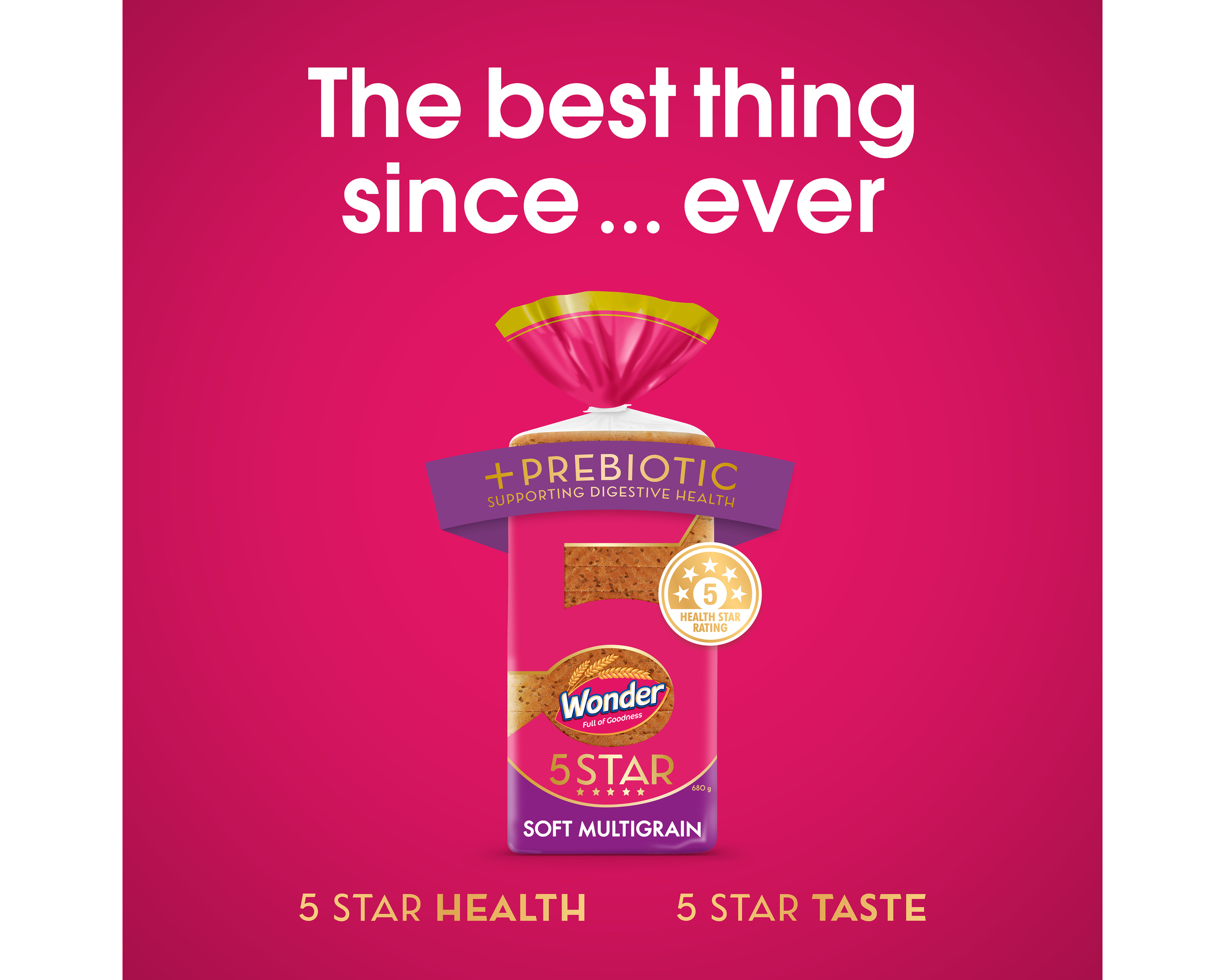 Wonder 5 Star Soft Multigrain Sliced Bread 680 g