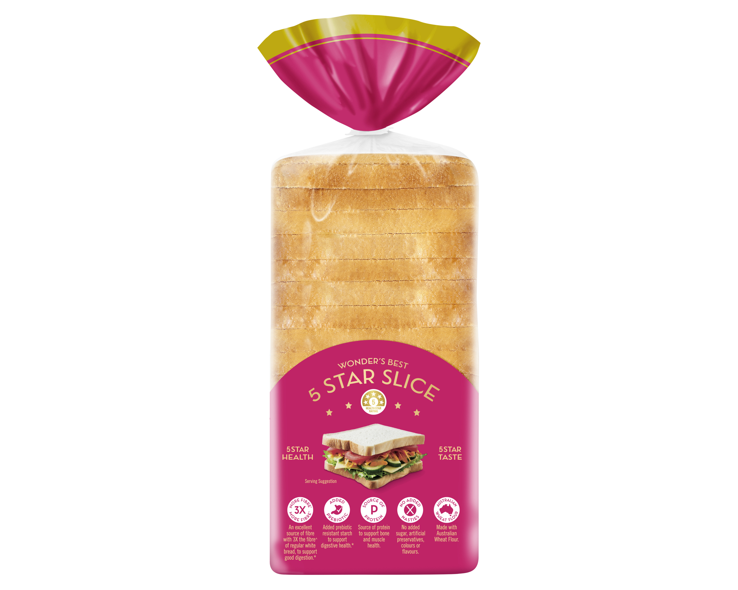 Wonder 5 Star Soft White Sliced Bread 680 g