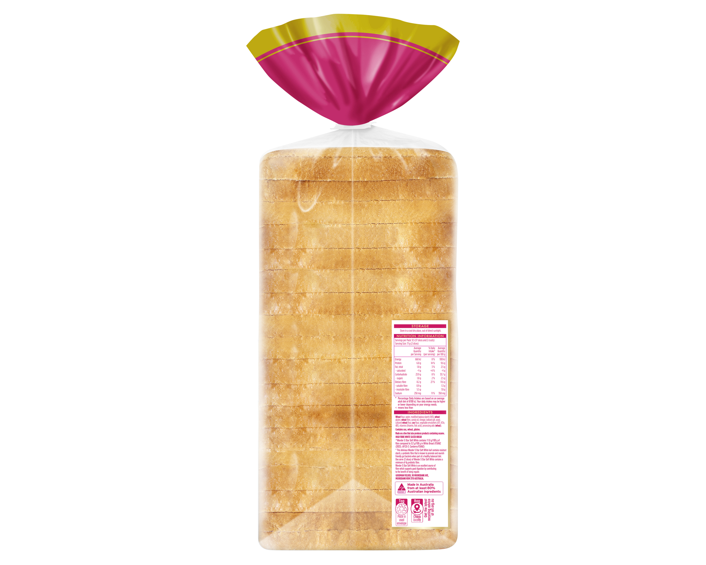 Wonder 5 Star Soft White Sliced Bread 680 g