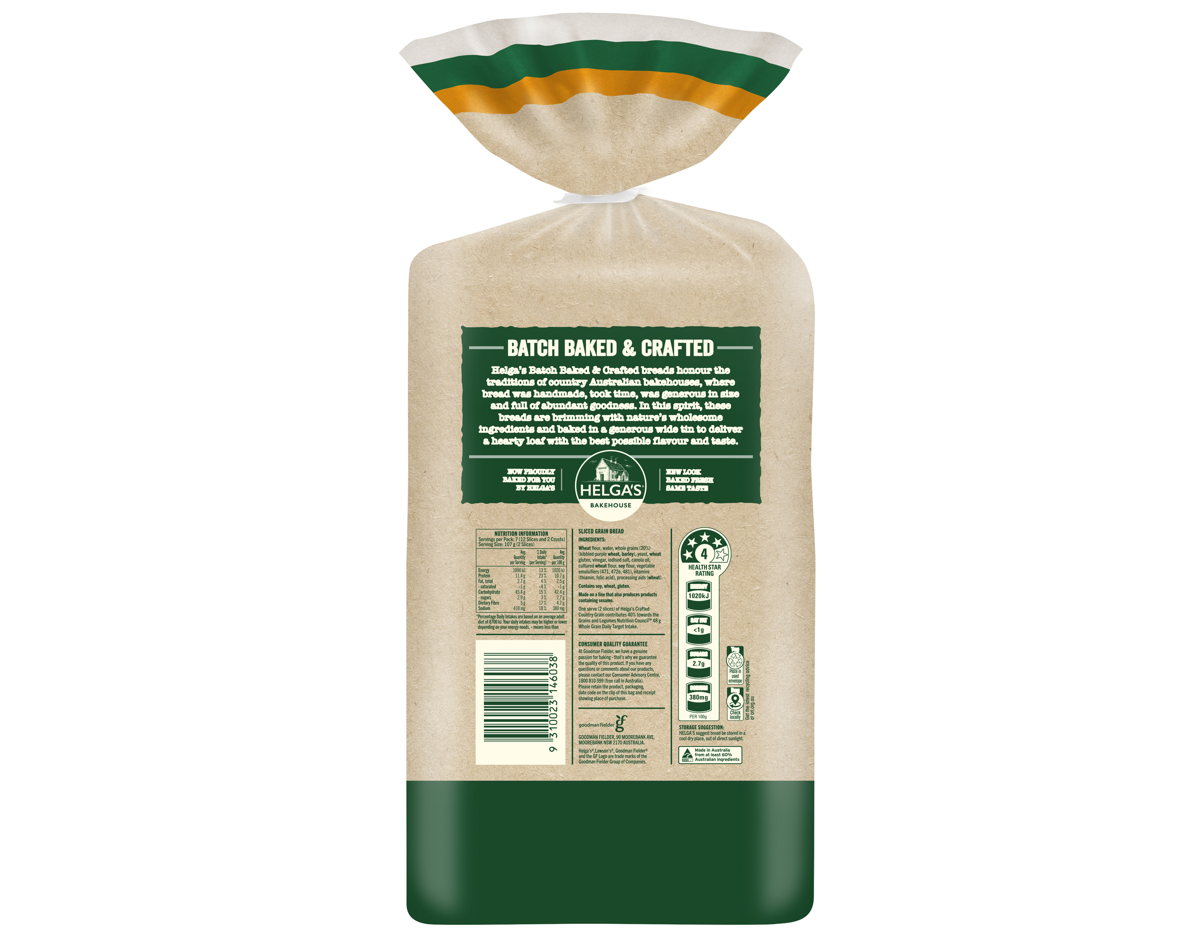 Helgas Bread Crafted Country Grain 750 g