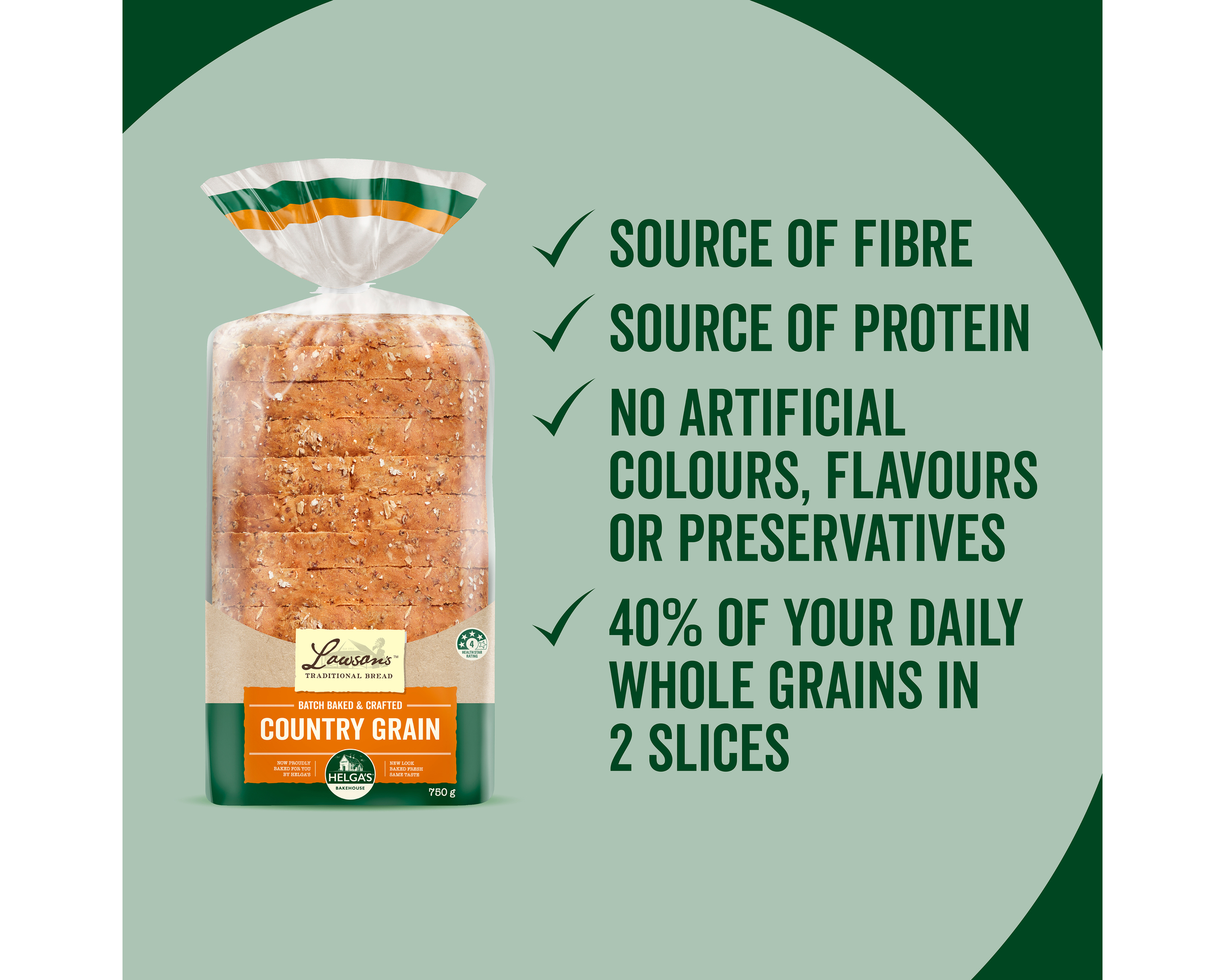 Helgas Bread Crafted Country Grain 750 g