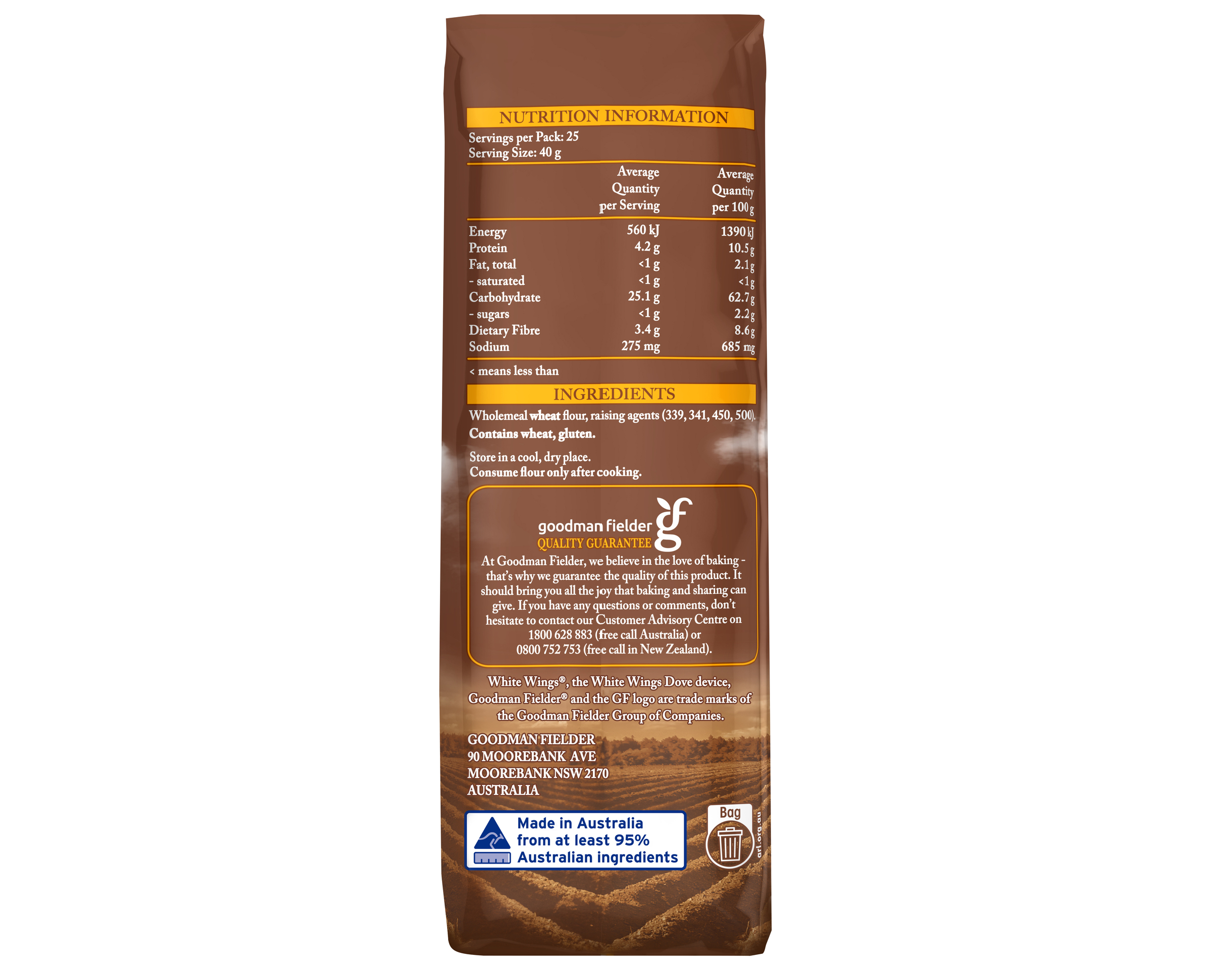 White Wings Flour Wholemeal Self Raising 1 kg
