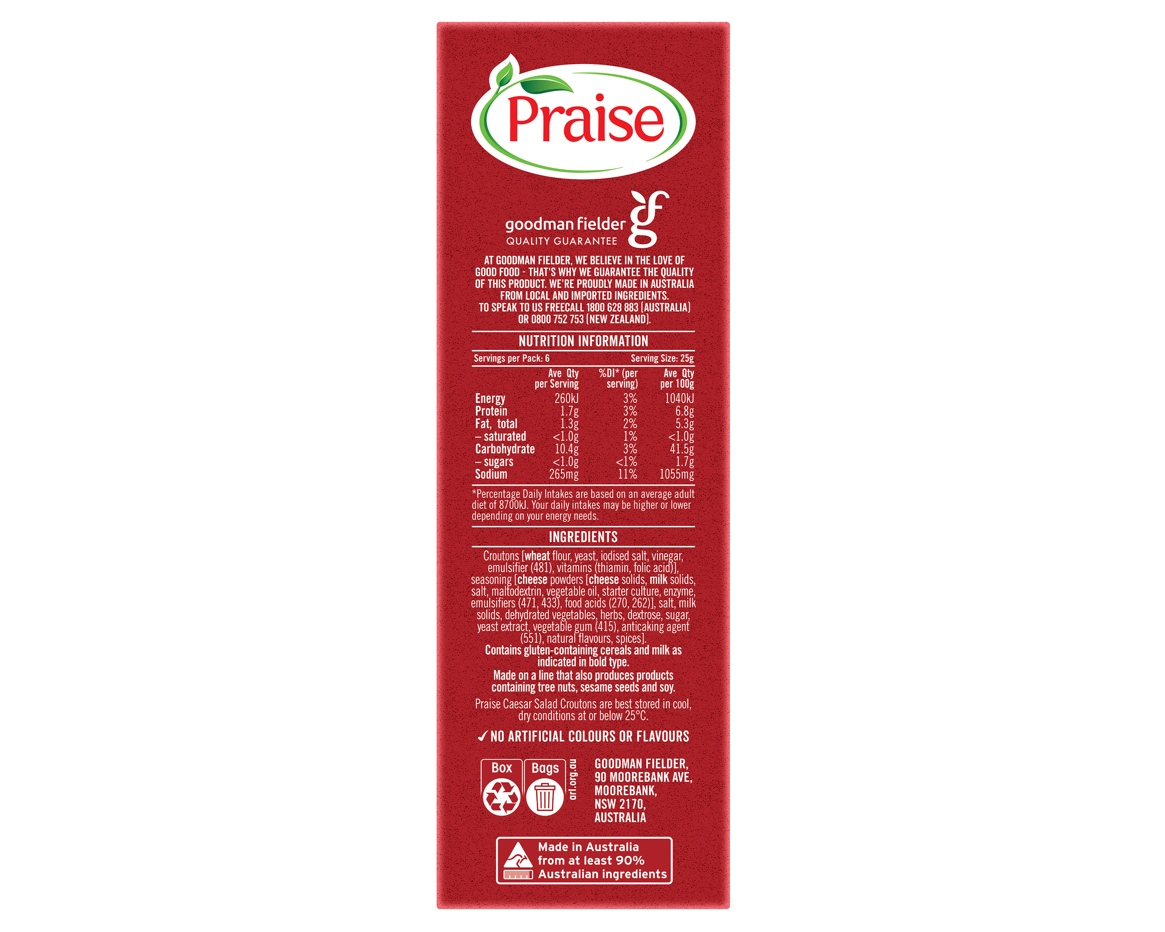 Praise Croutons Caesar Salad 150 g