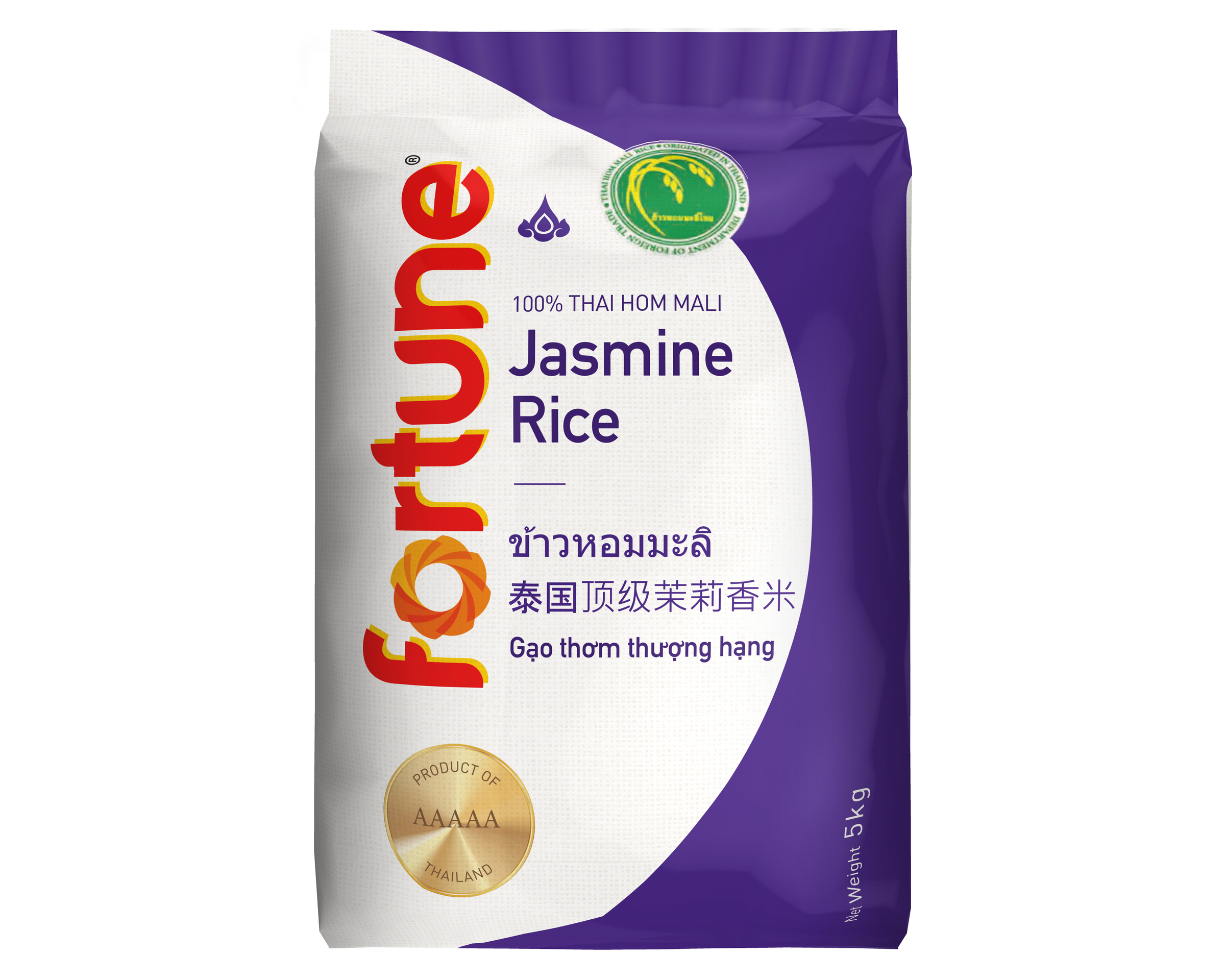 Fortune Thai Hom Mali Jasmine Rice 4x5kg