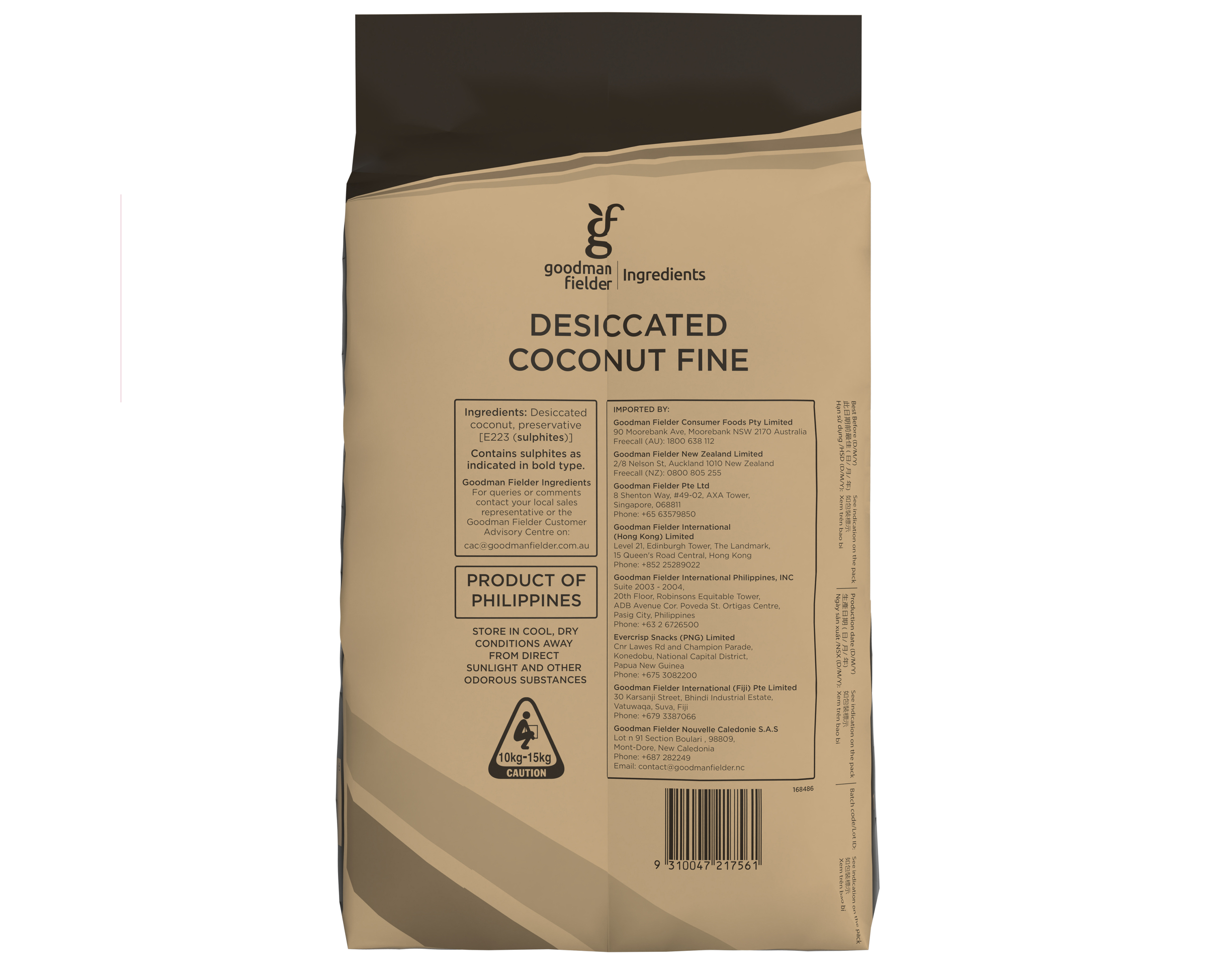 Goodman Fielder Ingredients Desiccated Coconut Fine 11.34kg