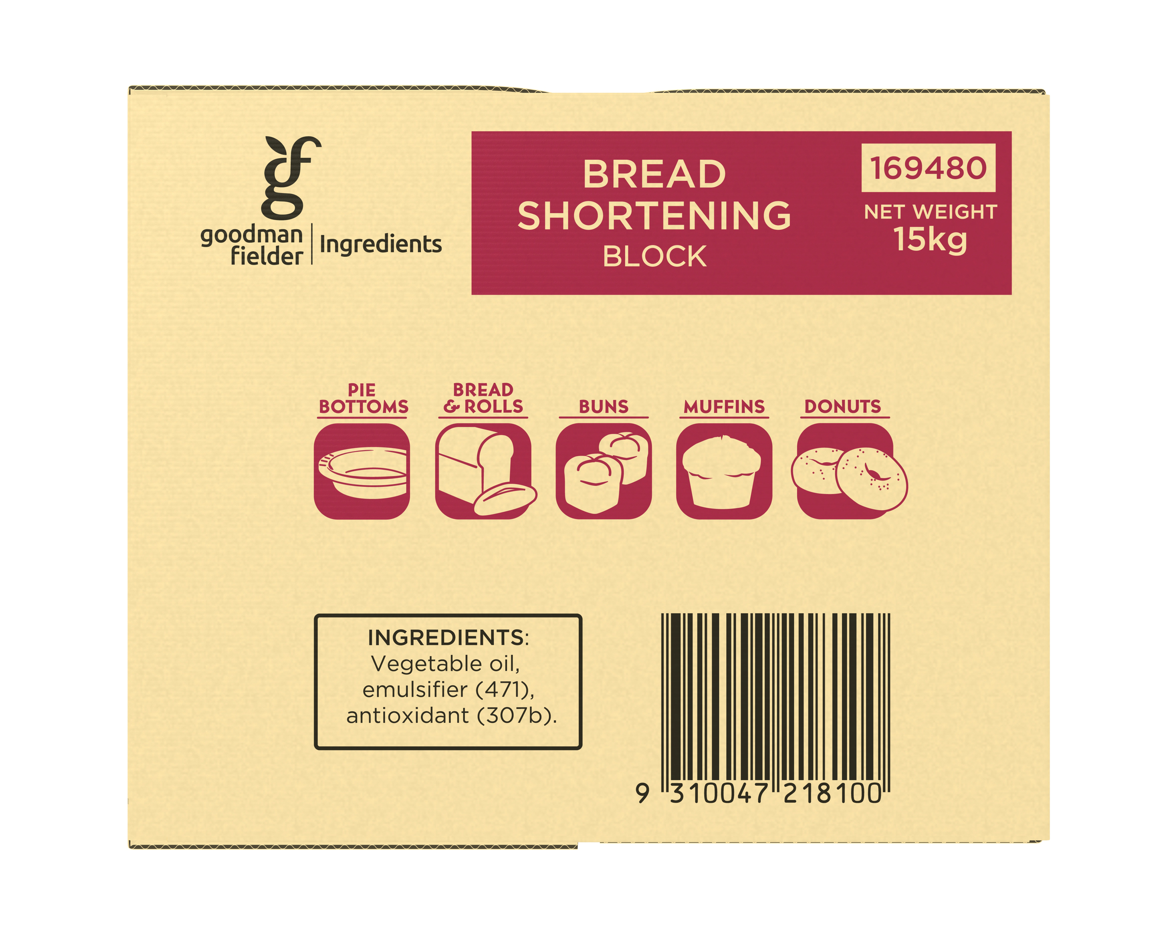 GF Ingredients Shortening Bread 15 kg