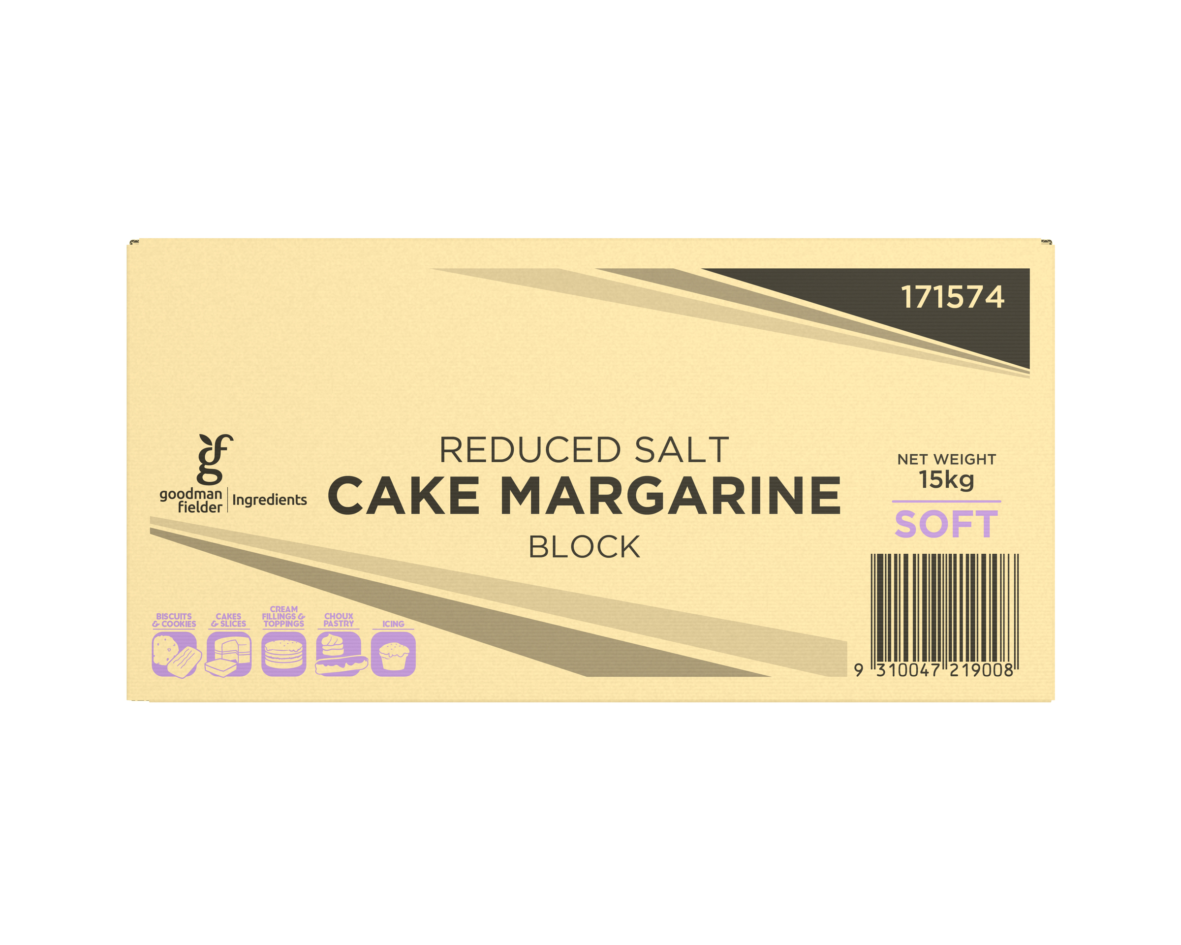 Goodman Fielder Ingredients Reduced Salt Cake Margarine Block Soft 15kg