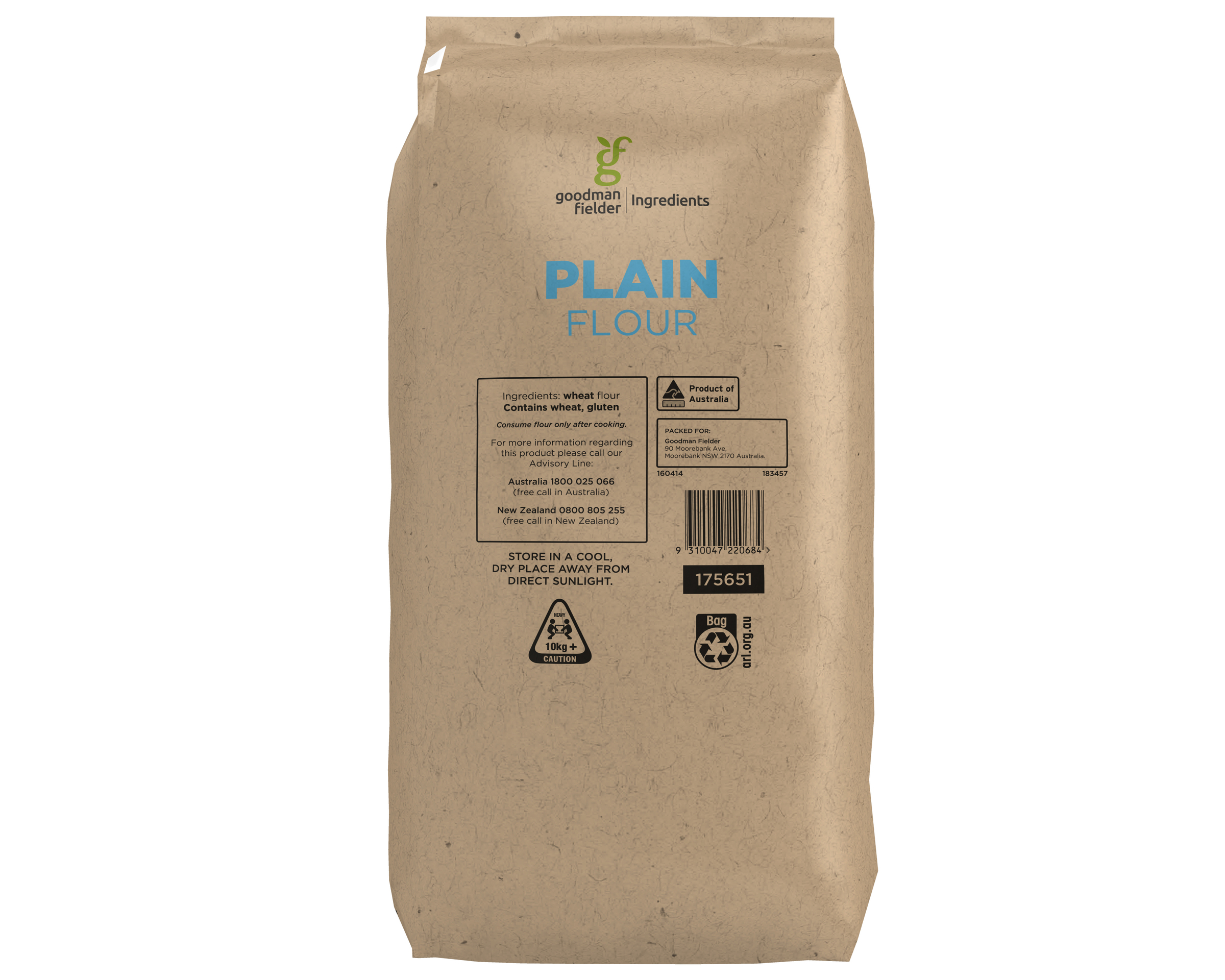 Goodman Fielder Ingredients Plain Flour 12.5kg