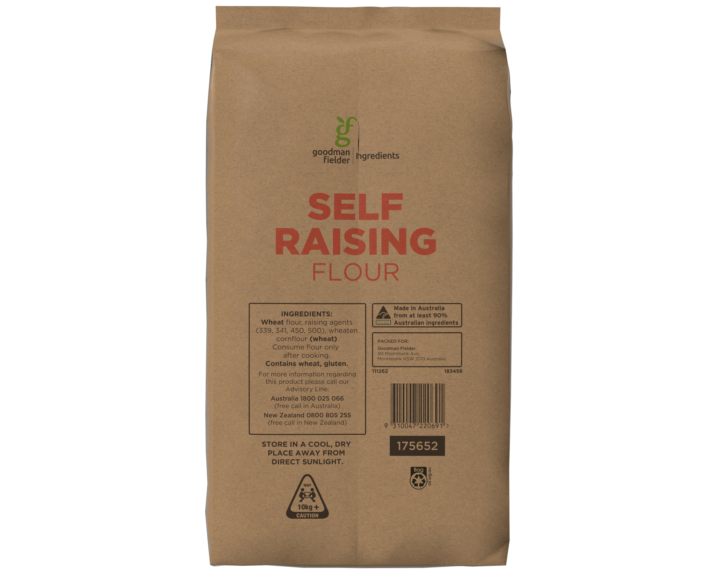 Goodman Fielder Ingredients Self Raising Flour 12.5kg