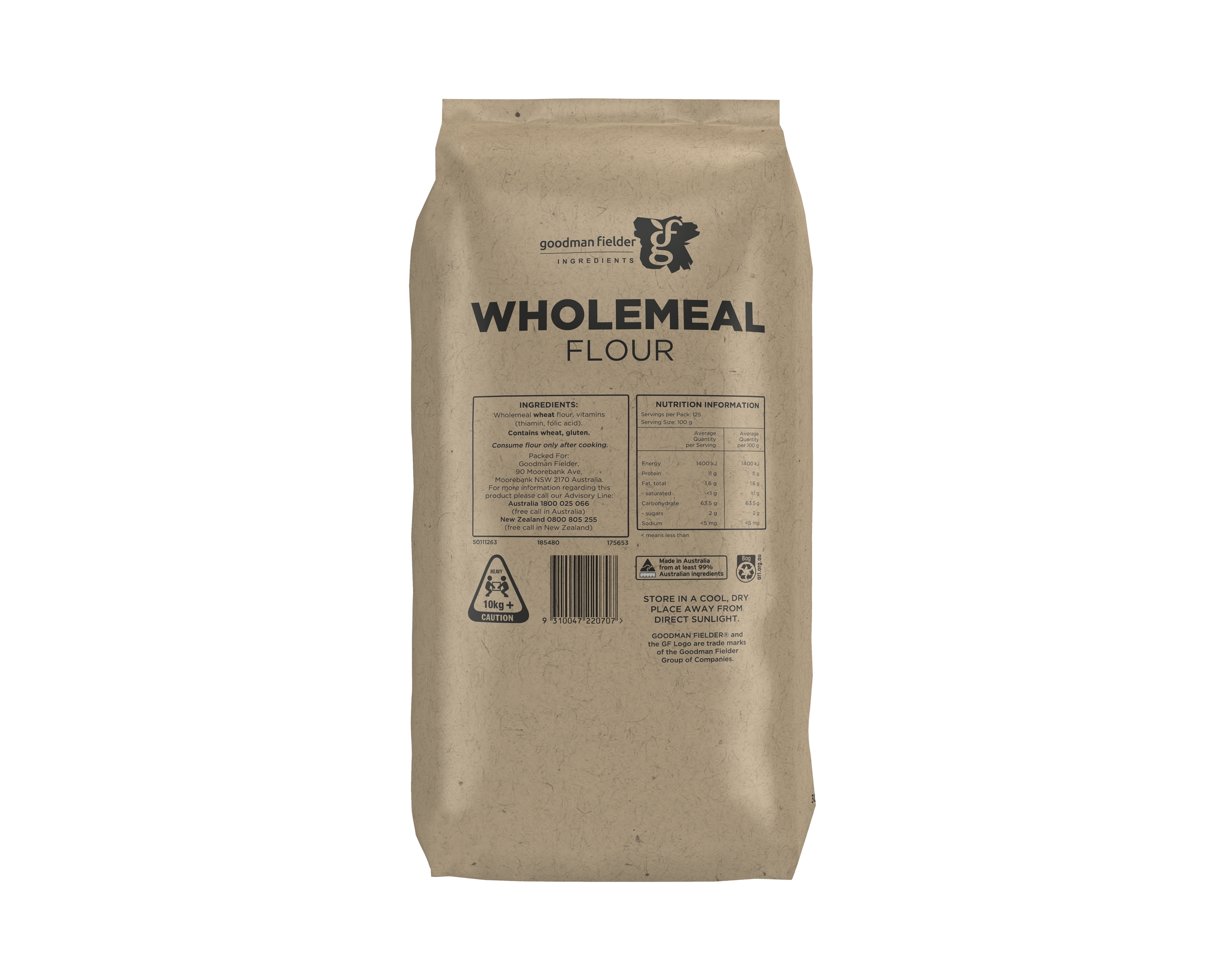 Goodman Fielder Ingredients Wholemeal Flour 12.5kg