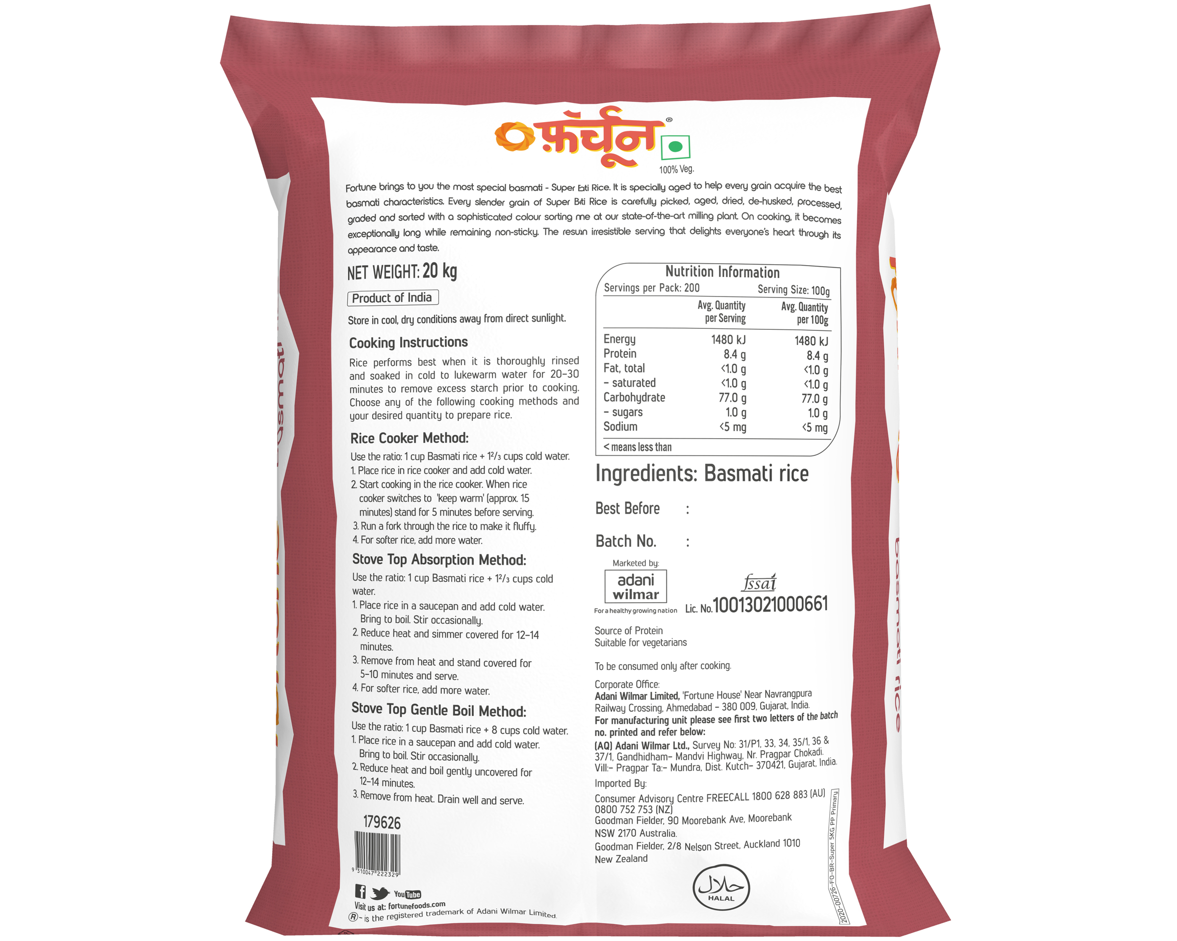 Fortune Super Basmati Rice 20kg